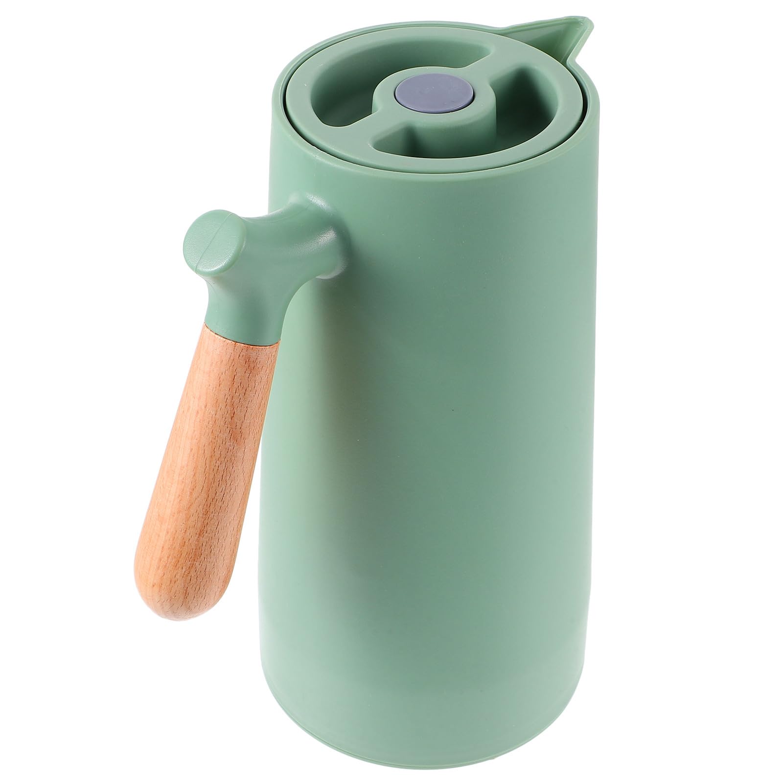 Ciieeo Isolierte Glas Wasserflasche mit Großem Fassungsvermögen und Dichtem Verschluss Modisches Design Breiter Holzgriff für Tee zu Hause