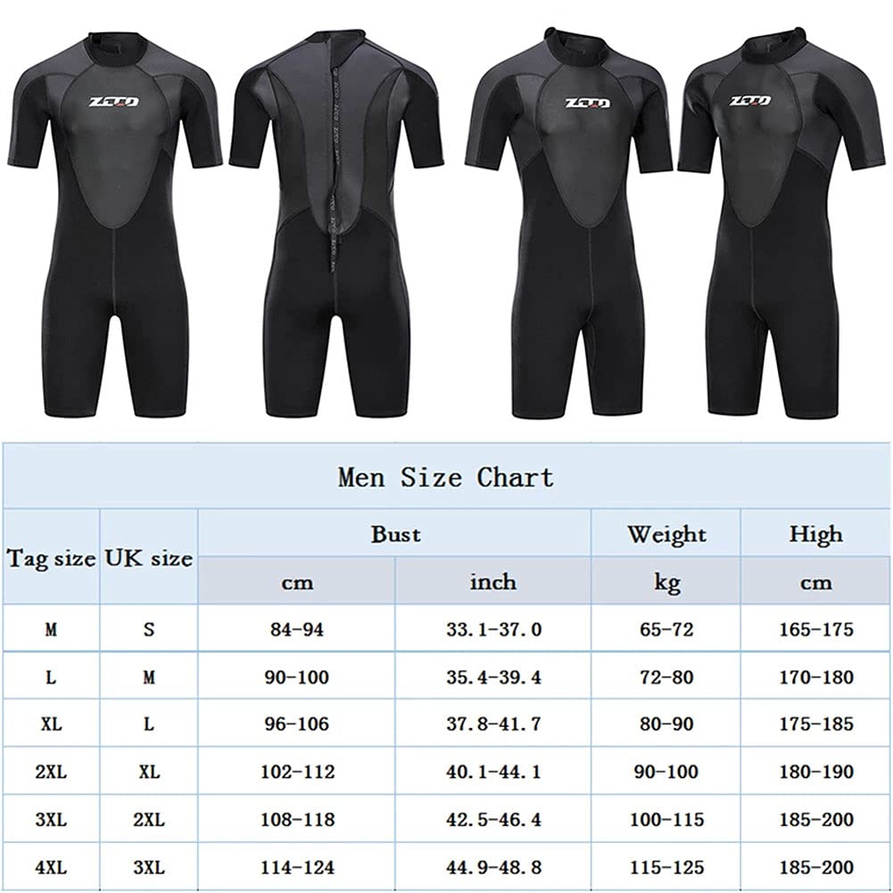 3mm Neopren-Shorty Surf-Neoprenanzüge für Männer, einteiliger Zip-Tauchanzug für Tauchen Schwimmen