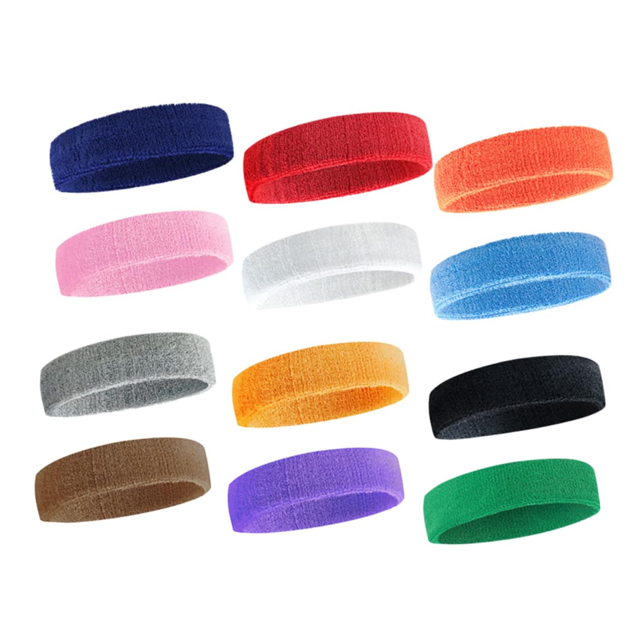 KOMBIUDA 12pezzi Fasce Sportive Traspiranti e Assorbenti Per Sudore Fascia Elastico Antiscivolo Per Yoga e Corsa All Aperto Casual