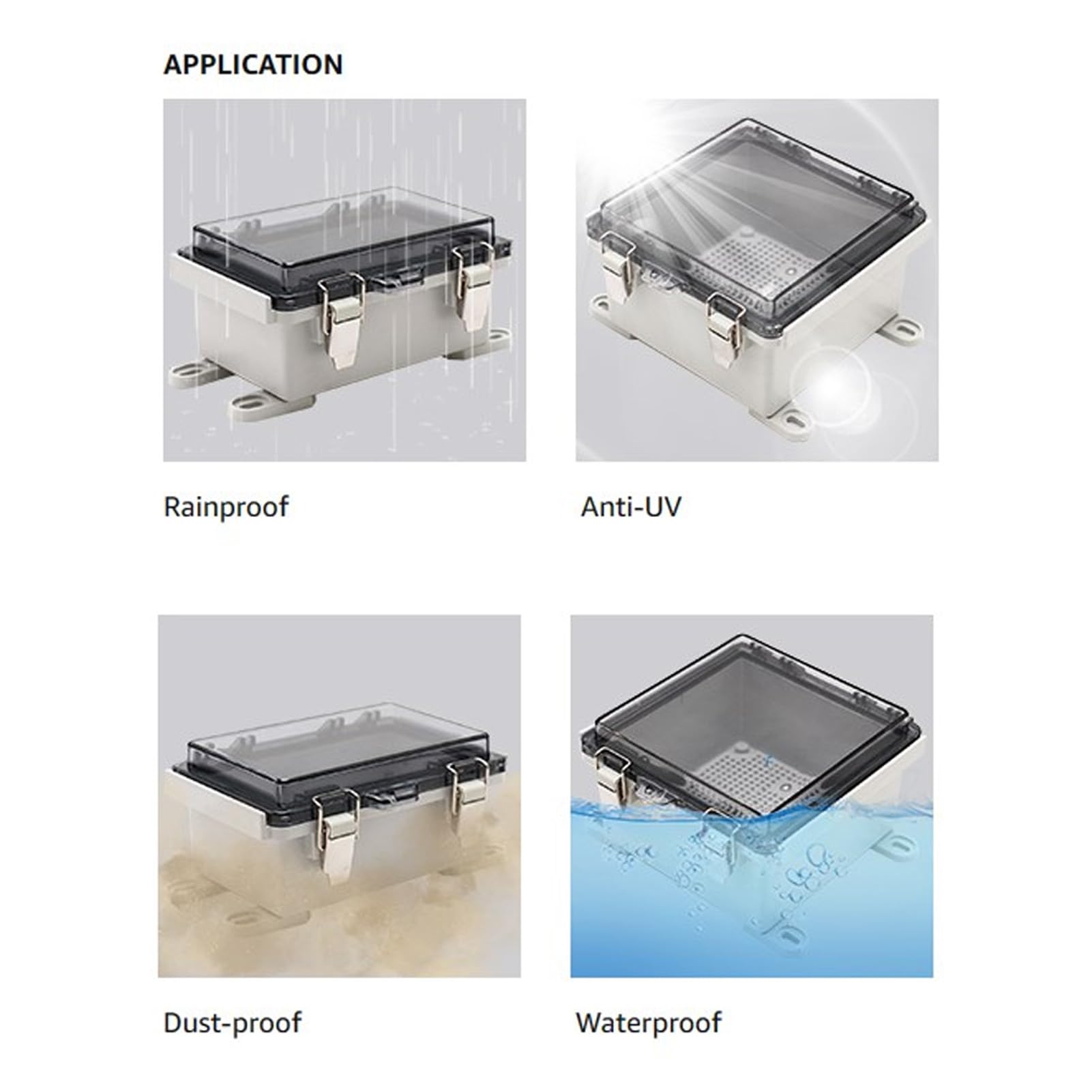 IP67 Wodoodporna Elektryczna Skrzynka Przyłączeniowa 150x150x90mm, Zewnętrzna Obudowa Zasilająca Z Przezroczystą Pokrywą, Idealna Do Skrzynki Rozdzielczej