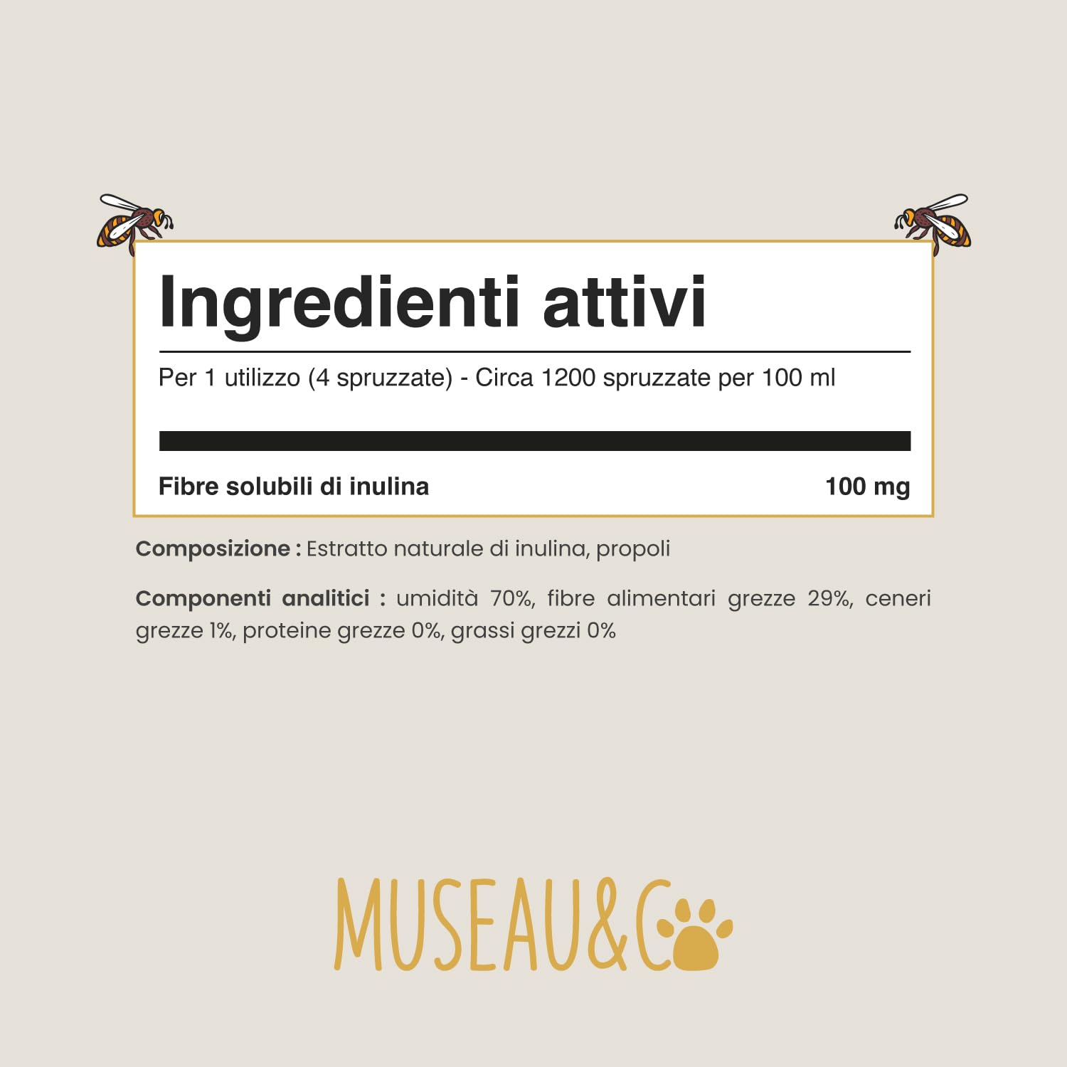 Spray Propoli Pura 100ml per Cani e Gatti | Igiene Orale, Placca & Alito Cattivo | Antibatterico & Antifungino Naturale | Senza Alcool | 3-4 Spruzzi 2-3x Settimana | Museau & Co