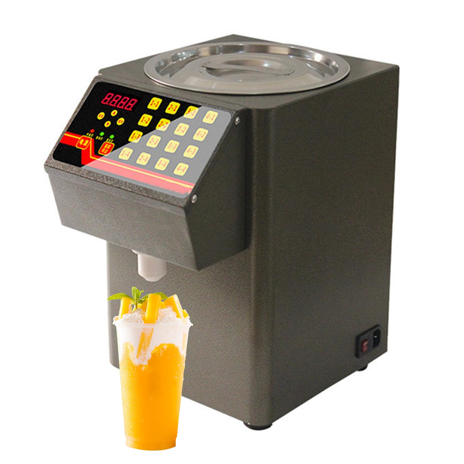 PEIXEN Distributeur de Sucre aux Fruits de 8 litres, Distributeur de Poudre de Fruits 500 W, Distributeur de sirop de Sucre, doseur de Confiture, 16 réglages de Groupe, pour magasins de thé au Lait