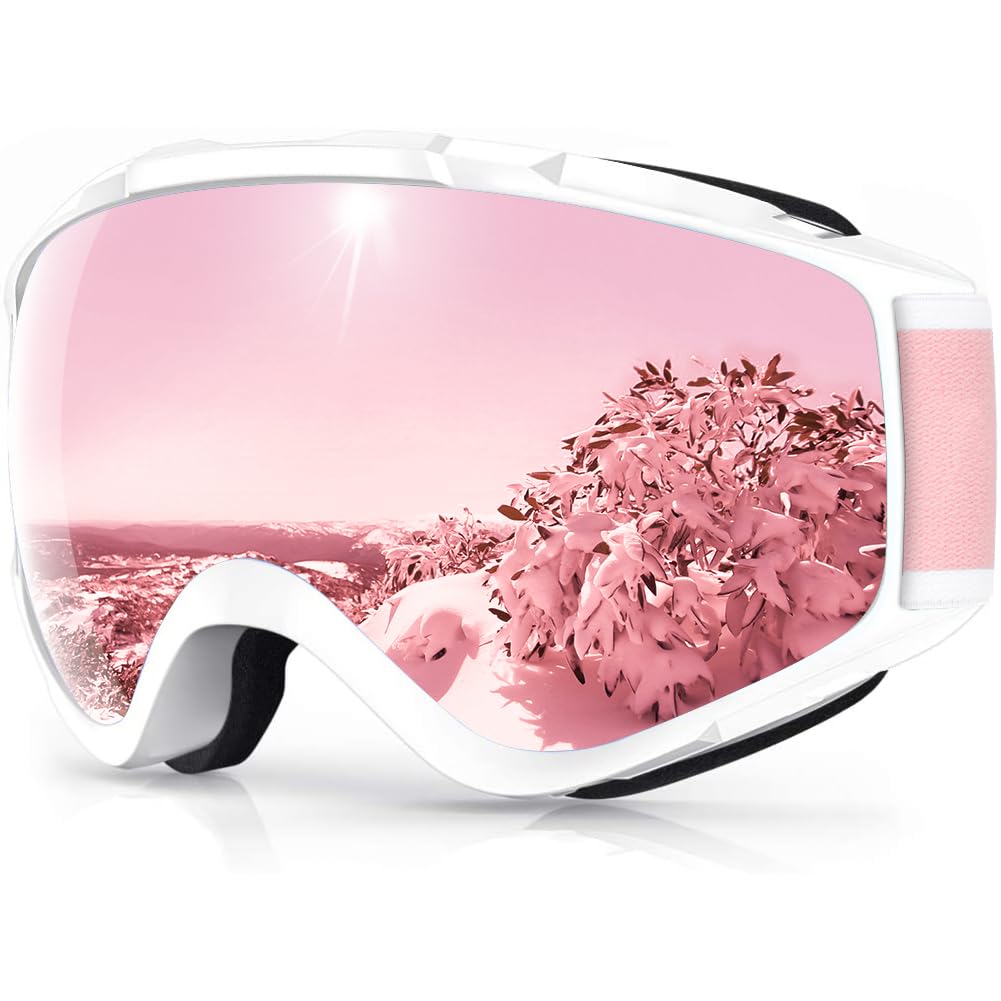 Findway Skibrille Erwachsene für Herren Damen, Snowboardbrille für Brillenträger, OTG UV-Schutz Kompatibler Helm Anti Fog Skibrillen Sphärisch Verspiegelt