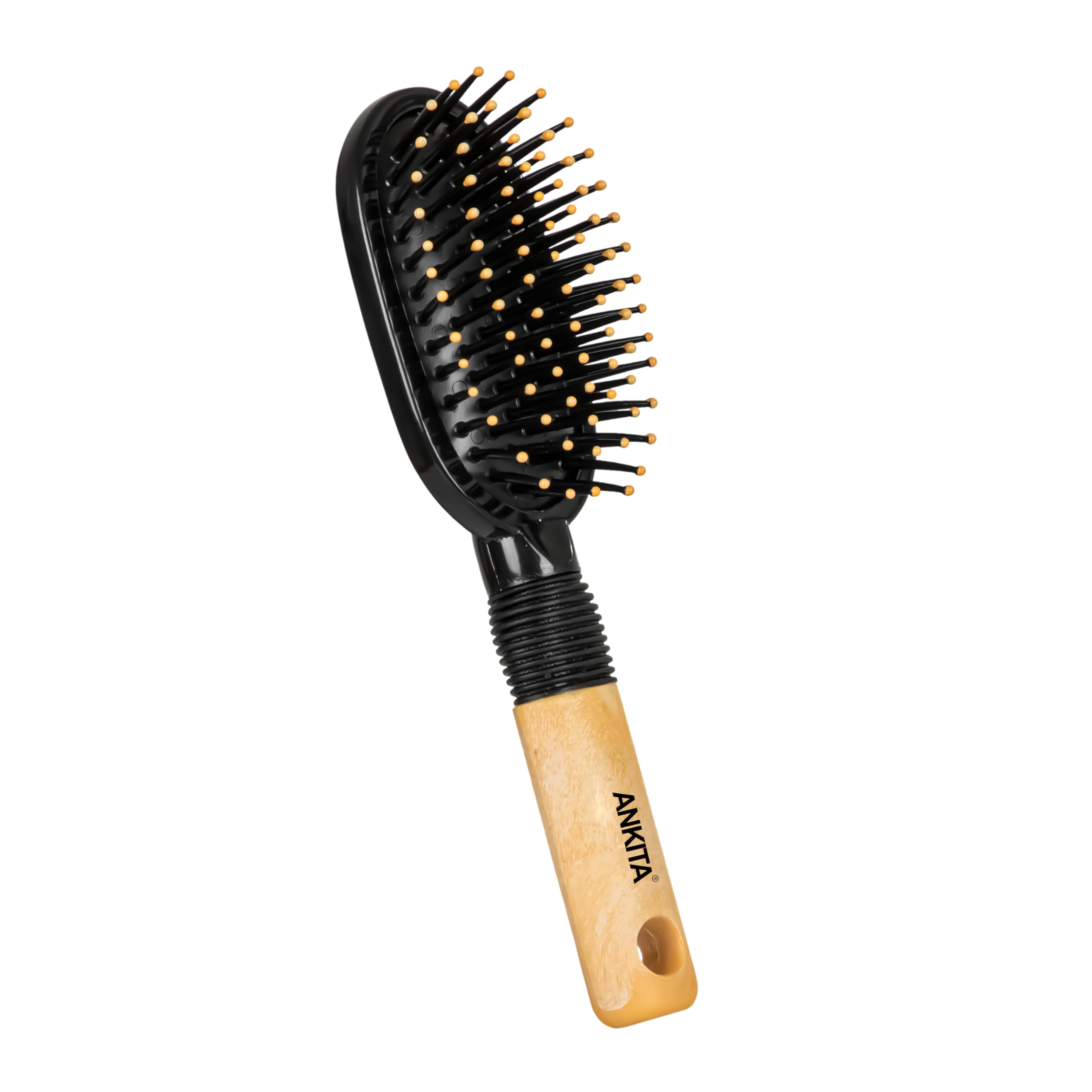 Ankita Mini Flat Hair Brush with Nylon Bristle|Hair Brush with Strong and Flexible Nylon Bristles|For Grooming, Straightening, Smoothing, Detangling Hair, Ideal for Men & Women|Travel Friendly | Multipurpose (141)