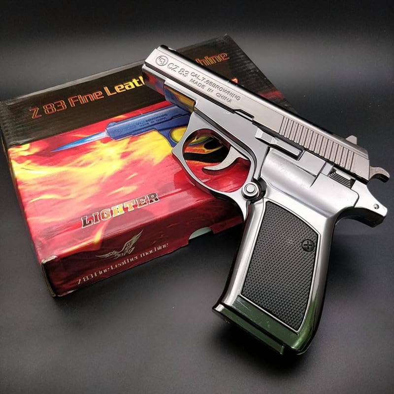 Image of Gun Pistol Lighter Heavy Weight Metal Body Real and Original Like Gun Pistol for Decorative, Smoking Filled with,Gas