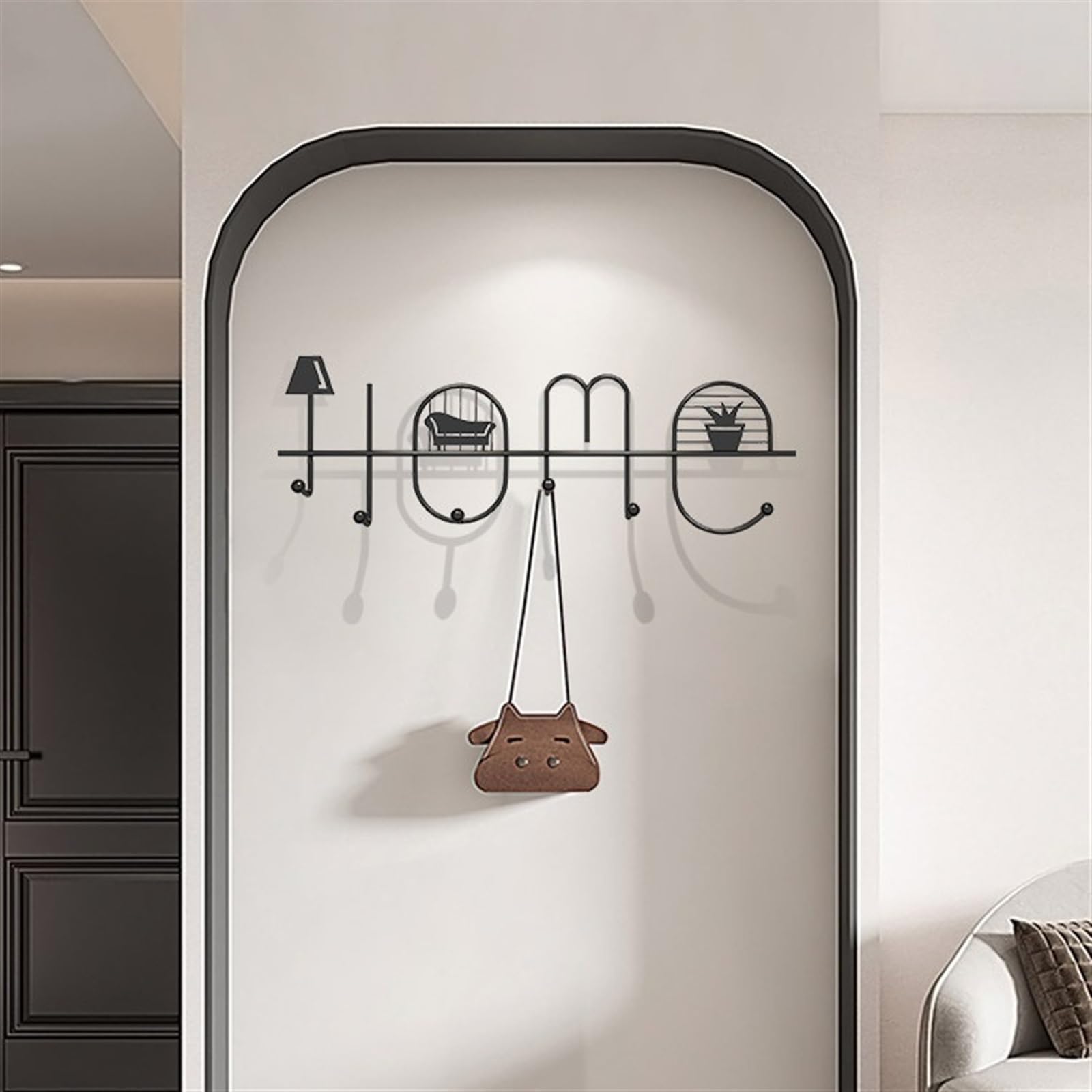 Perchero de pared Perchero montado en la pared, estante con gancho sin agujeros, estante colgante de pared for baño, espátula de cocina, estante colgante for cuchara, perchas for puerta de baño Perche
