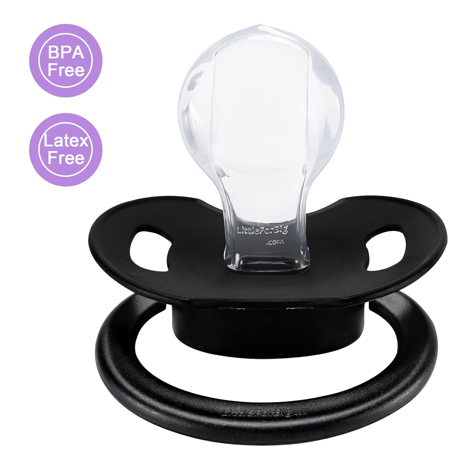 LittleForBig Bigshield Generation-II Printed Pacifier Suitable for Adults Brat Bella Pattern Black - Image 4