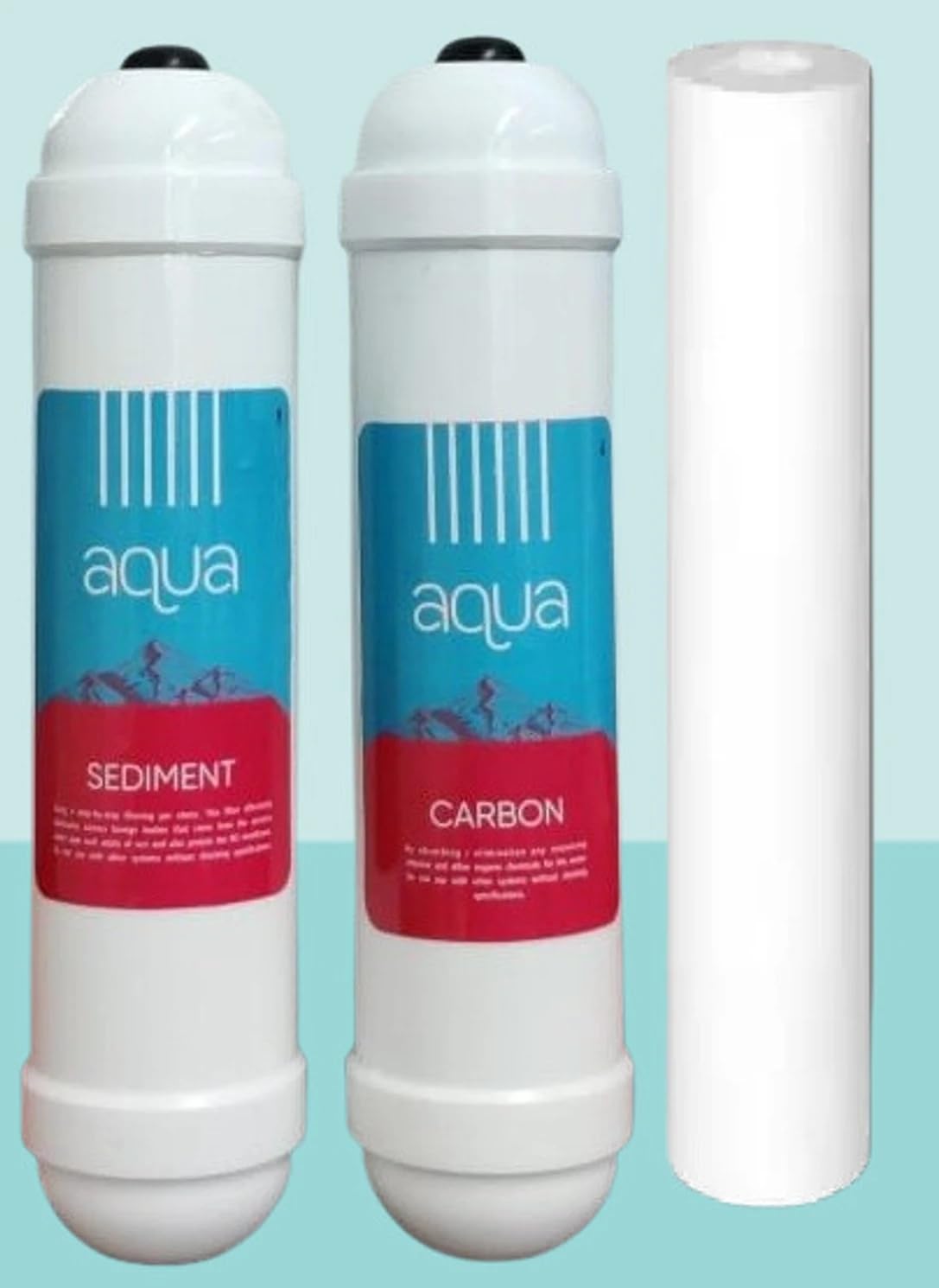 aqua sediment and carbon pp inline water filter set, 3 piece replacement cartridge kit