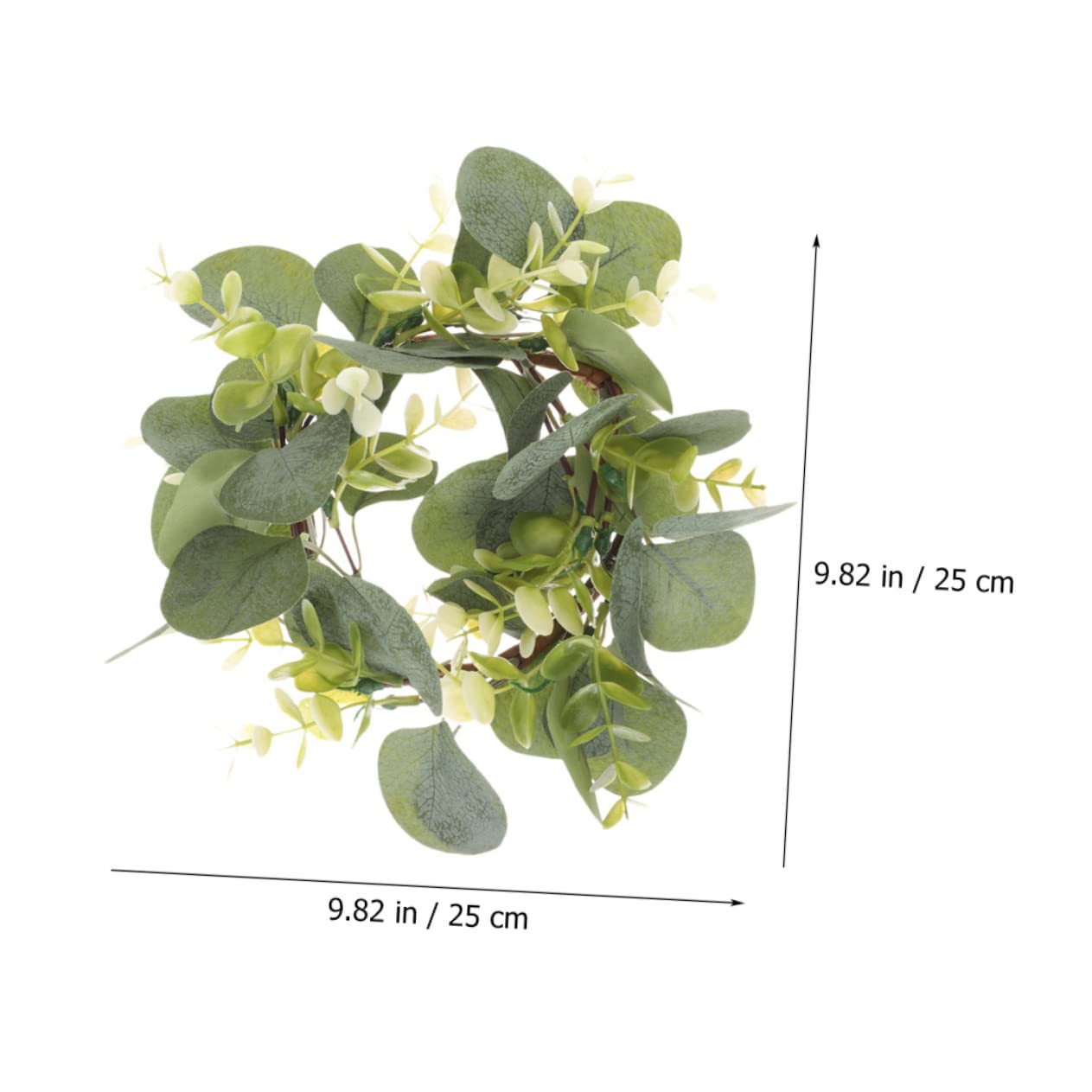 PRETYZOOM 6 Stück Künstliche Eukalyptus Blättergirlanden Kerzenringe aus Kunststoff mit Realistischem Design und Leichtem Gewicht für Indoor und Outdoor Tischdekoration