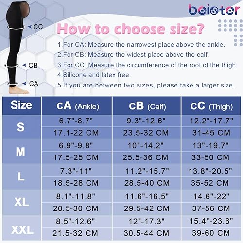 Miniatura 3 de Beister - Mallas de compresión médica de maternidad, 20-30 mmHg, con soporte graduado, con banda elástica de botón y protección abdominal, medias de