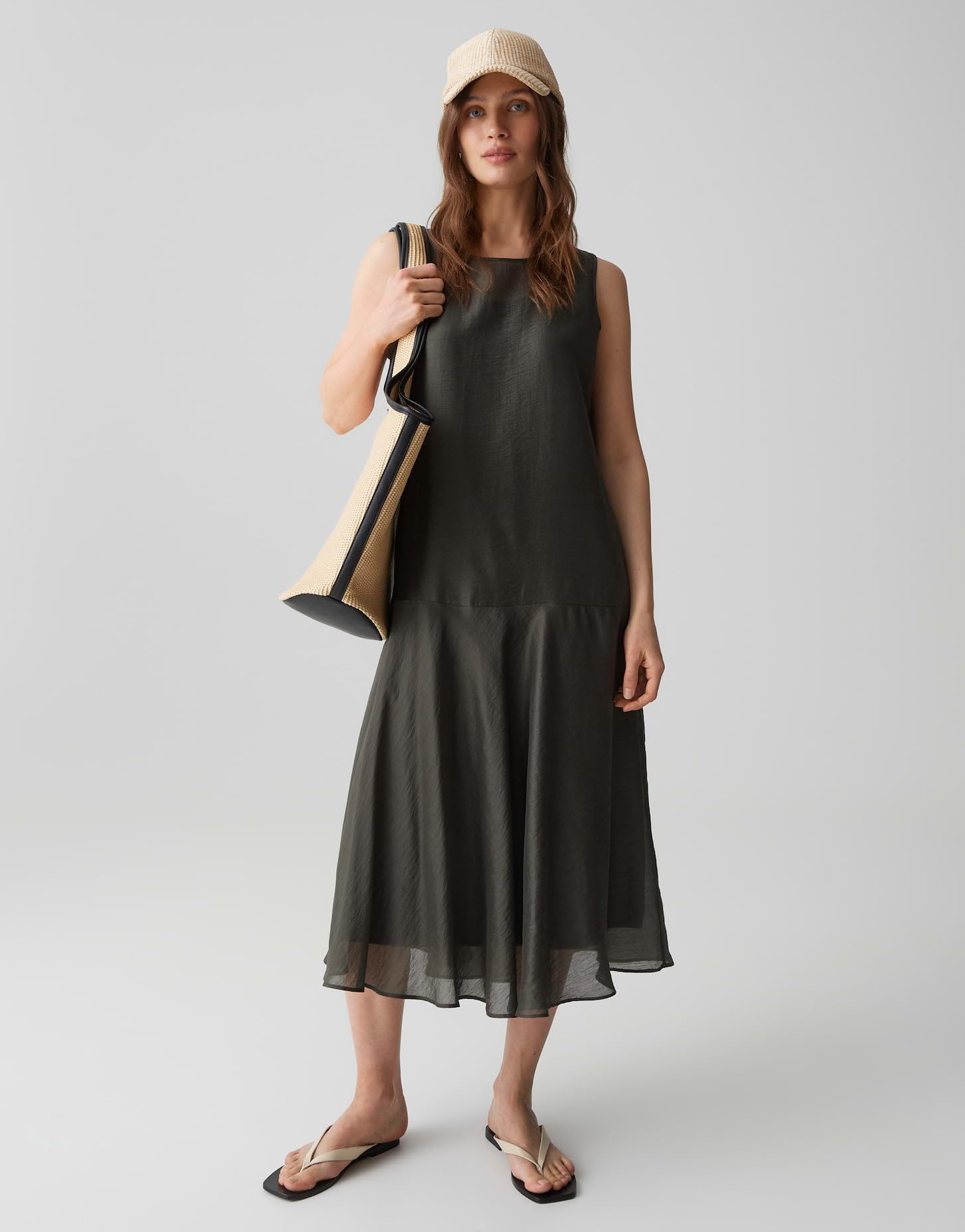 OPUS Damen Midikleid | Zart fließendes Midi Kleid im Lagen Look