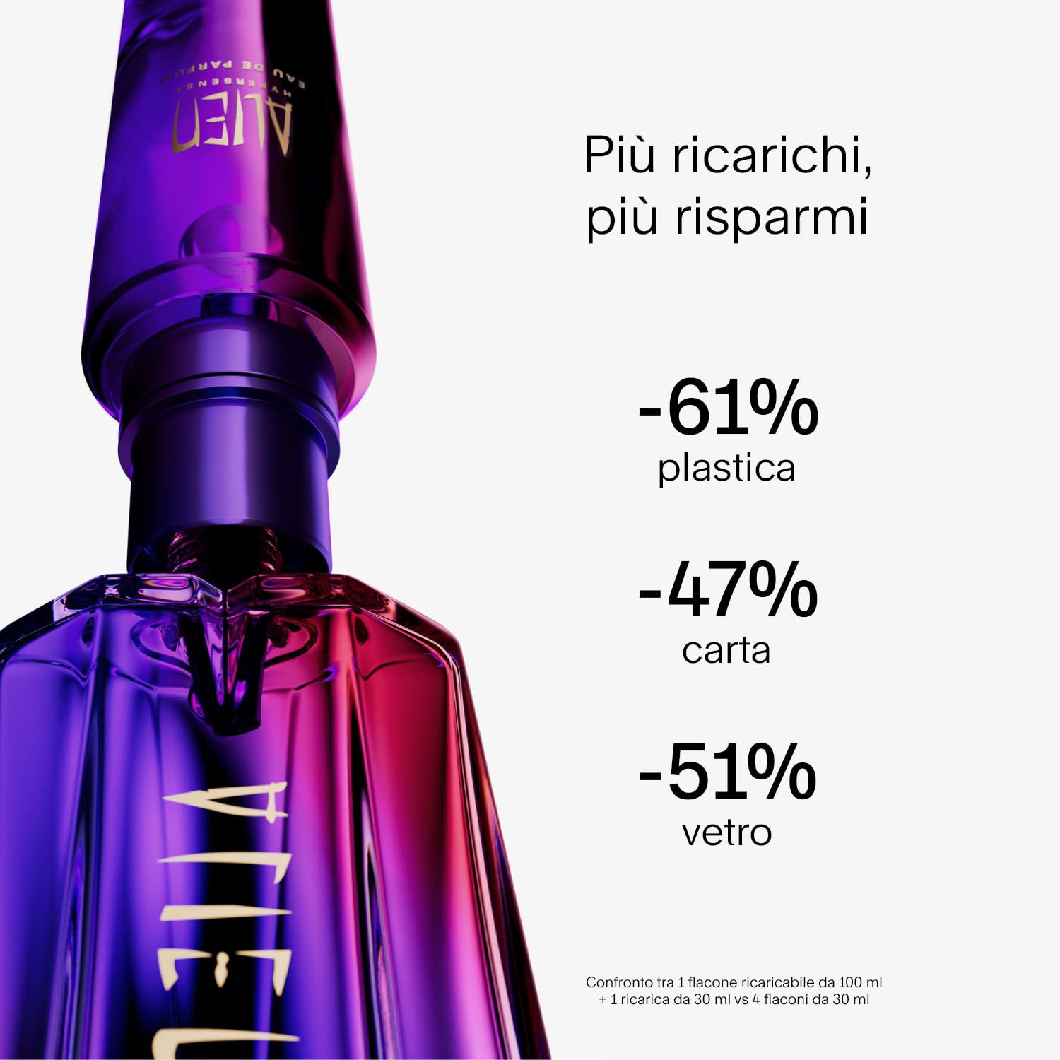 MUGLER Alien Hypersense, Eau de Parfum, Profumo Donna, Profumo Ambrato, Legnoso e Floreale, Fragranza Straordinaria, Ricaricabile, 60 ml