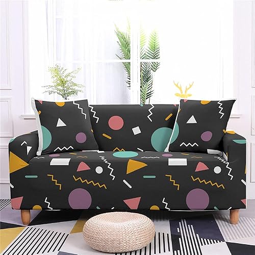 Miniatura 1 de ASOZDCD 8449 - Fundas de sofá de alta elasticidad de 1, 2, 3, 4 plazas, diseño geométrico minimalista, universal, fundas elásticas para sofá, silla,