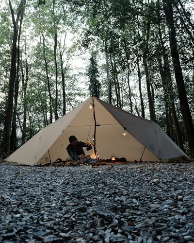 Image of OneTigris PROTEUS Camping Tarp, Versatile Waterproof Lightweight Tarp Shelter with Doors, Extra Large 20.1ft x 9.2ft, Ideal for Camping, Hiking, Backpacking, Tent, Bushcraft
