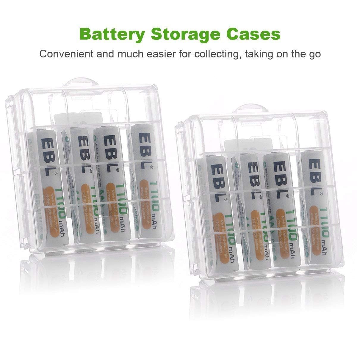 EBL Batterie ricaricabili AAA da 1100 mAh (8 confezioni) con caricabatterie intelligente AA AAA e cavo di ricarica micro USB