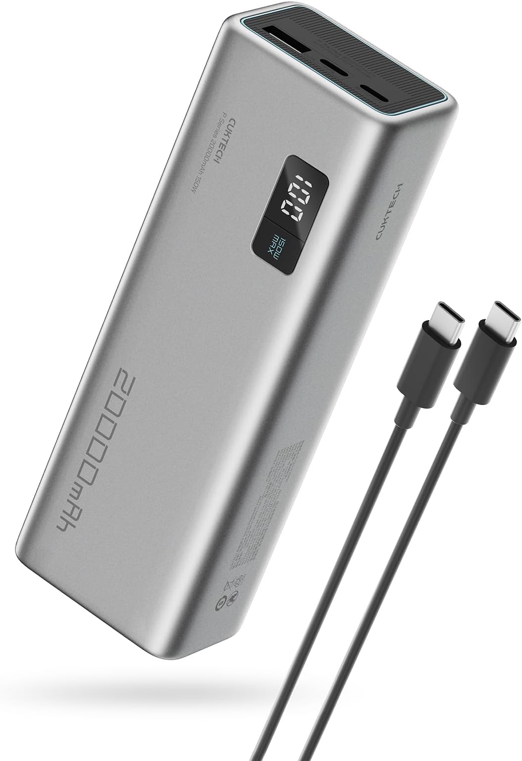 CUKTECH 15 Power Bank 20000mAh, 100W USB C Portable Laptop Charger, 3-Port PD 3.0 Fast Charging Battery Pack, Compatible with iPhone 16/15/14/13, Samsung, MacBook, Dell, Steam Deck and More
