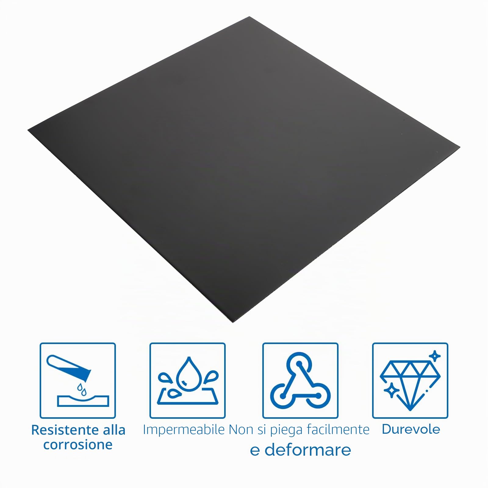 Piastre in Alluminio e Metallo, 300 x 300 x 1 mm, Lamiera 5052, Pannello Composito Nero per il Fai da te Industriale