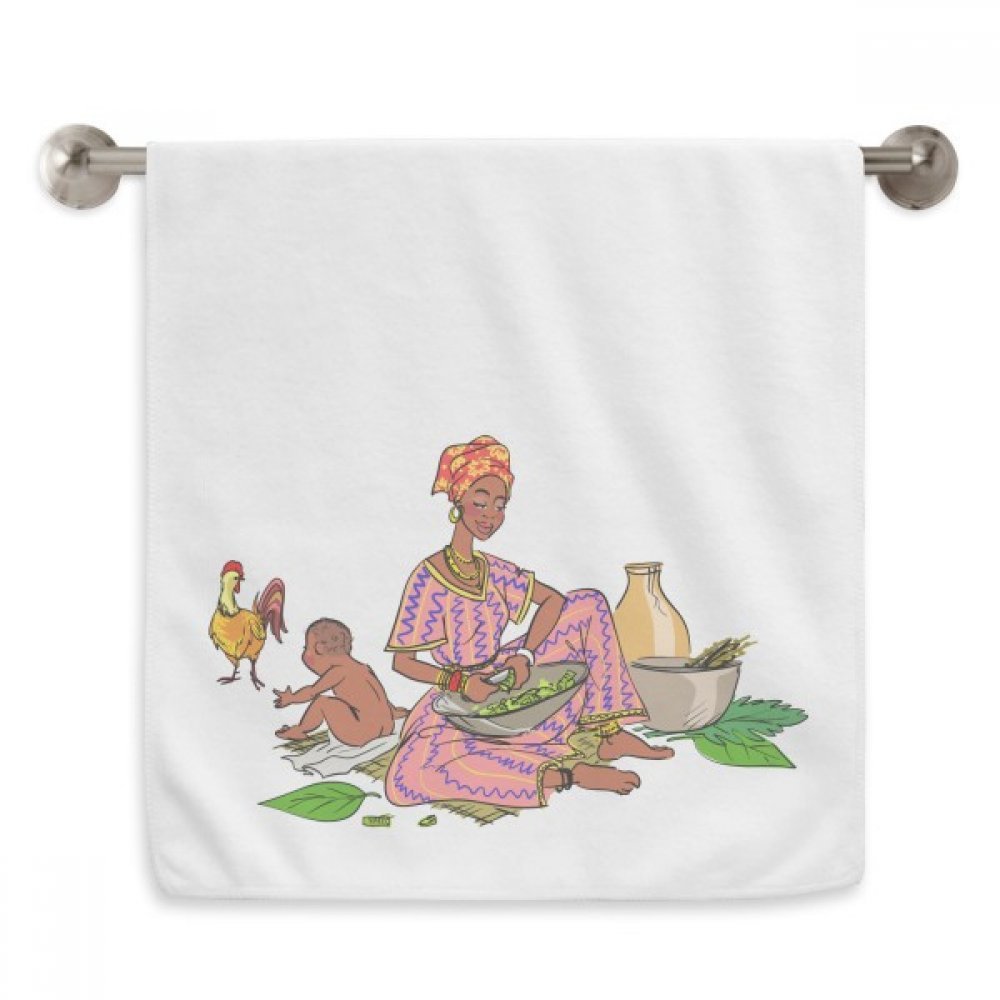 Serviette africaine diadème 33x74 cm en coton blanc moelleux pour le visage