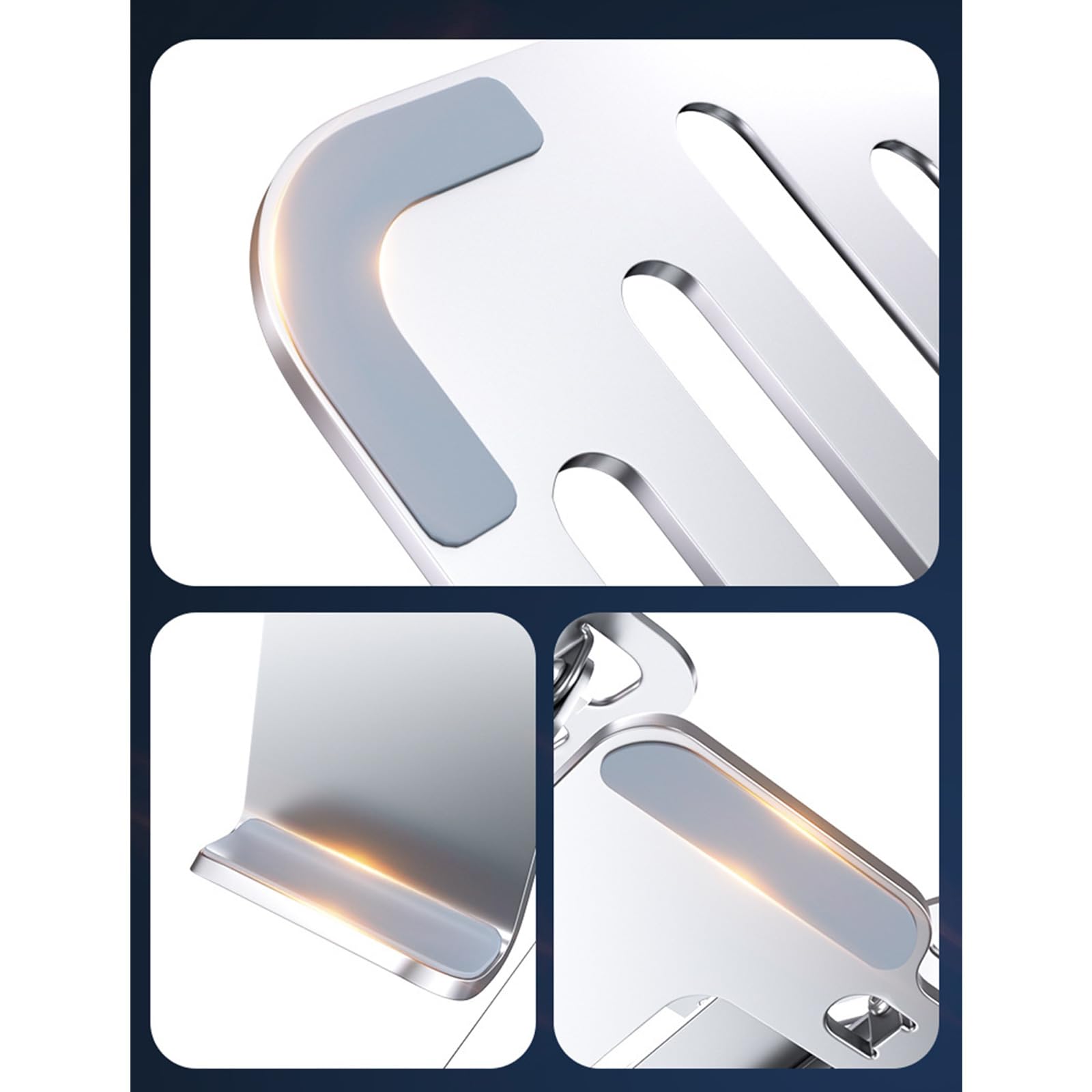 Klappbarer Laptop Ständer aus Aluminium, 2-in-1-Einstellung, Desktop Tablets, Telefonhalter, verstärkter Stahl für Notebooks, Faltbarer Laptop Ständer für den Schreibtisch
