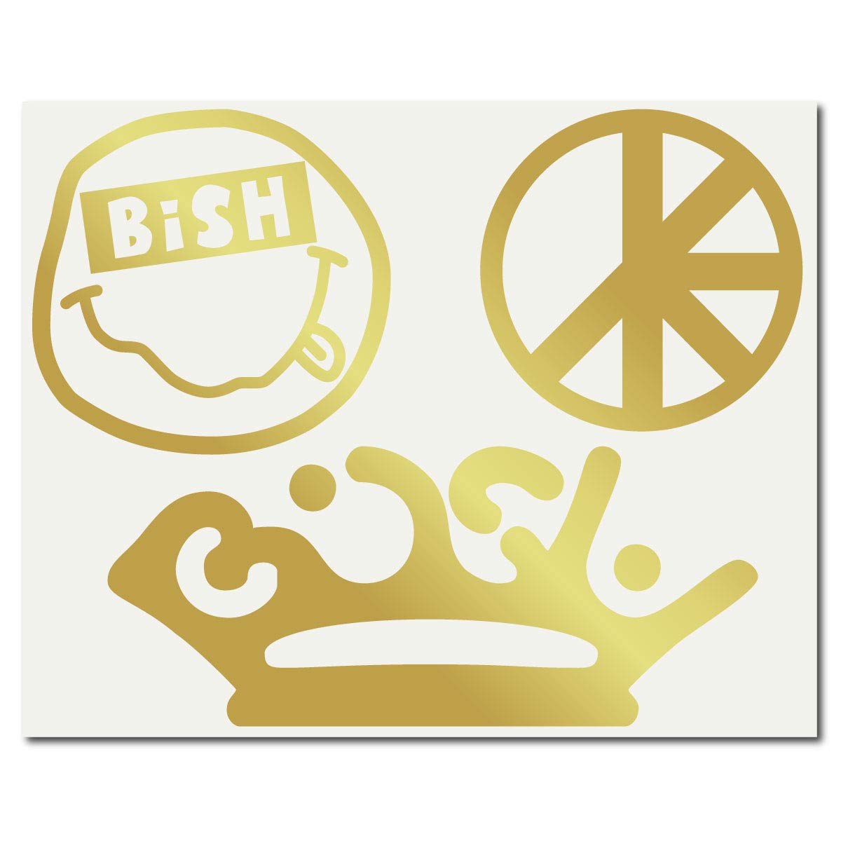Amazon.co.jp: 絵柄だけ残る ステッカー S 「BiSH」 金 069G : 文房具 