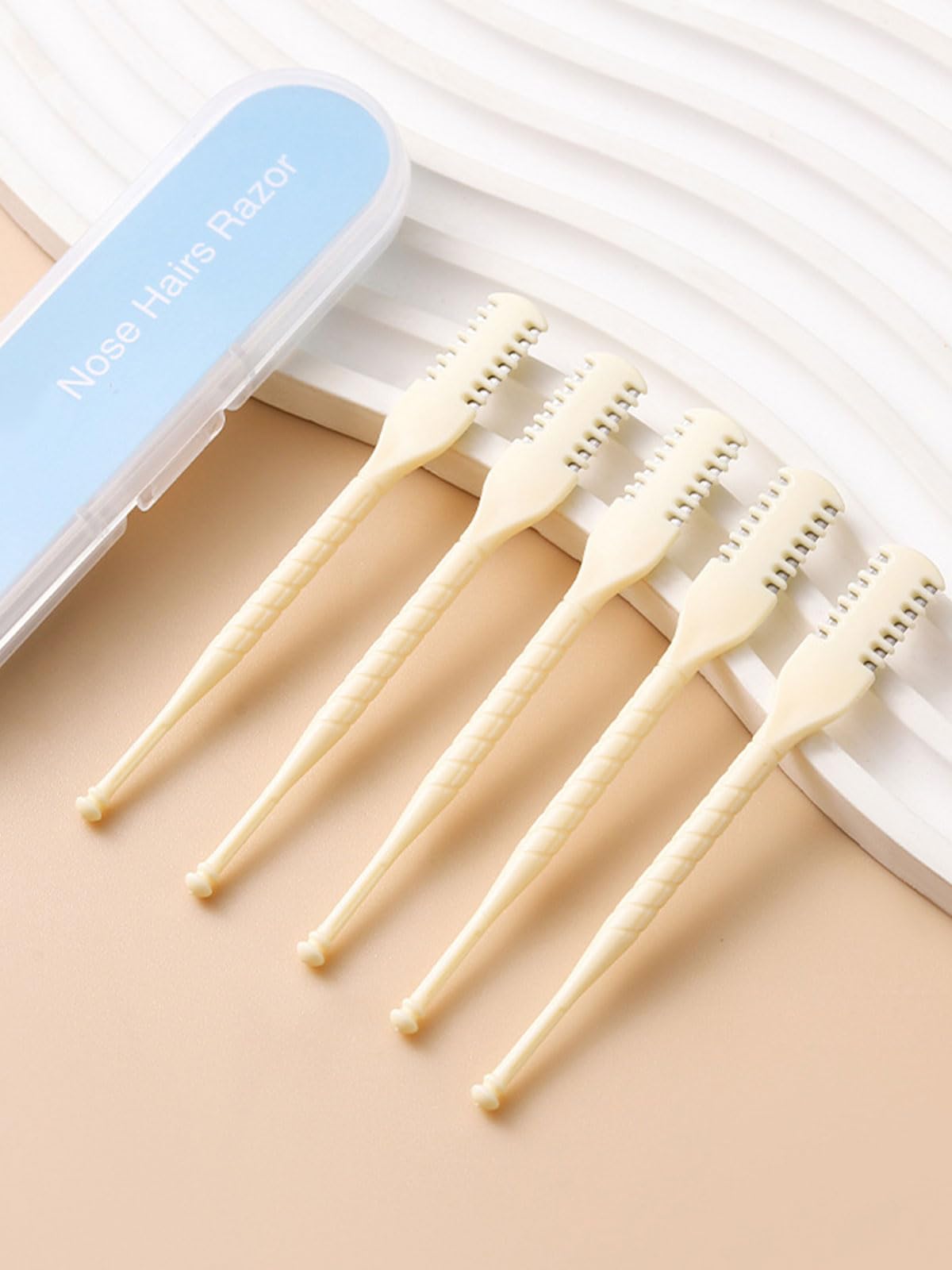 2-in-1 Nasal Hair Cutter 5Pcs Double Sided Nose Knife Portable 360 Nostril Hair Remover Tool Manual Nose Hair