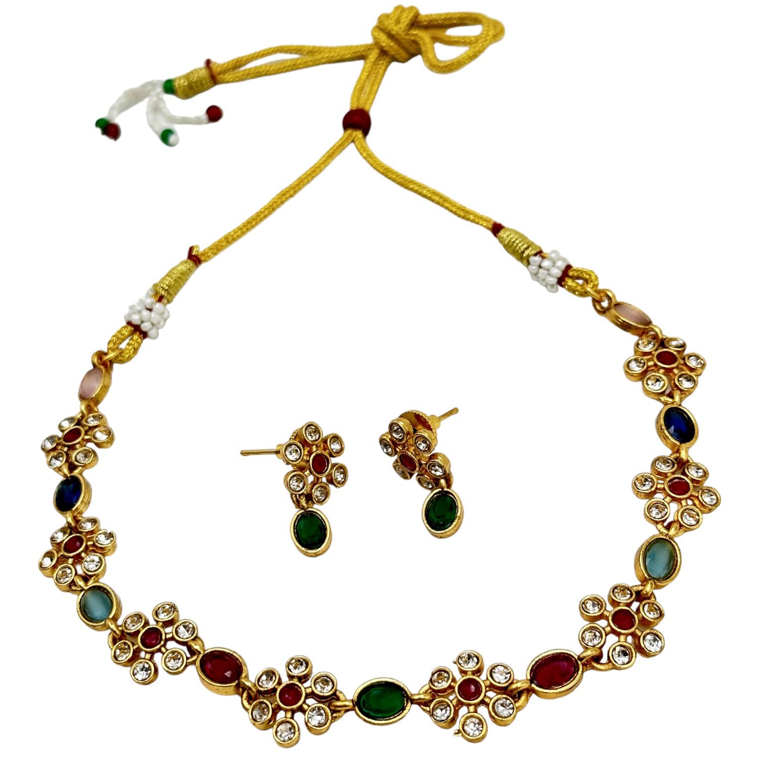 Jewel Palace Stunning Gold Plated Kemps Stone Temple Necklace (B0CZRXNB8S) Amazon Price History, Amazon Price Tracker