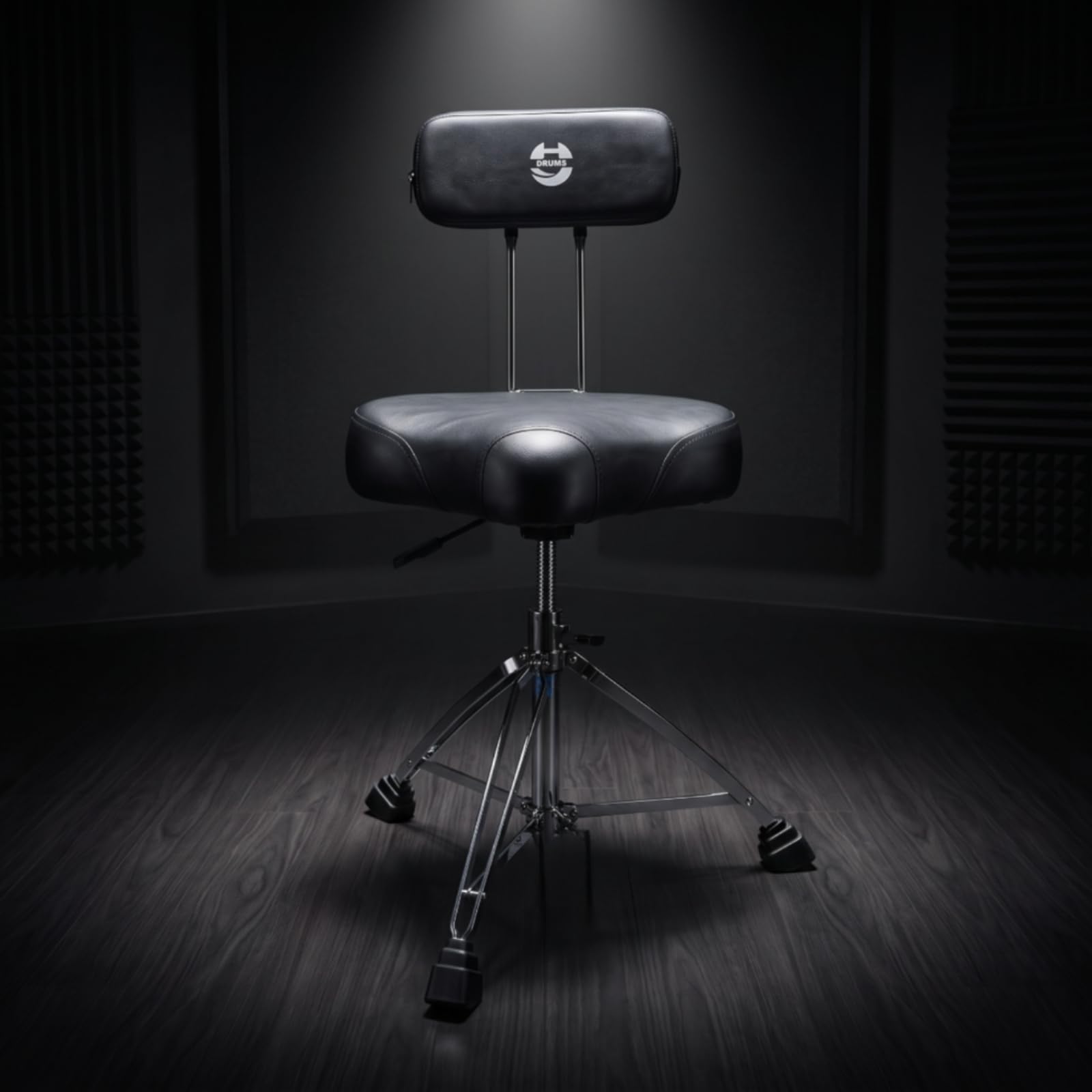 Schlagzeughocker mit Rückenlehne ergonomisch Schlagzeughocker mit Sattelsitz komfortabel Sattelsitz hub für Schlagzeuger