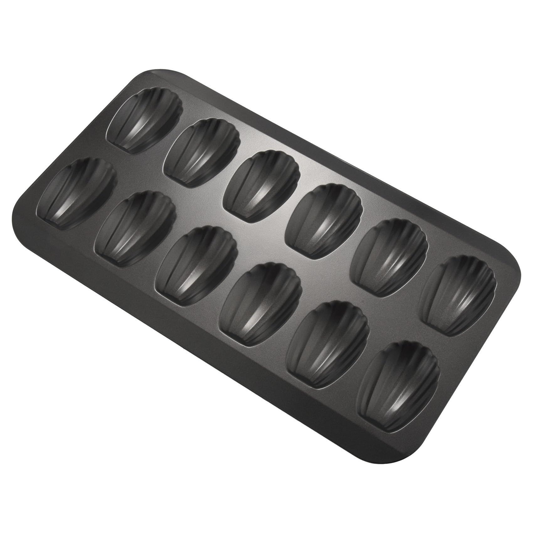 8 Packungen Anti Haft Madeleine Topf, Back Form 12 mit Muschel Kuchen Back Blech Schokoladen Anti Haft Back Blech, zum Backen im Ofen, Schwarz