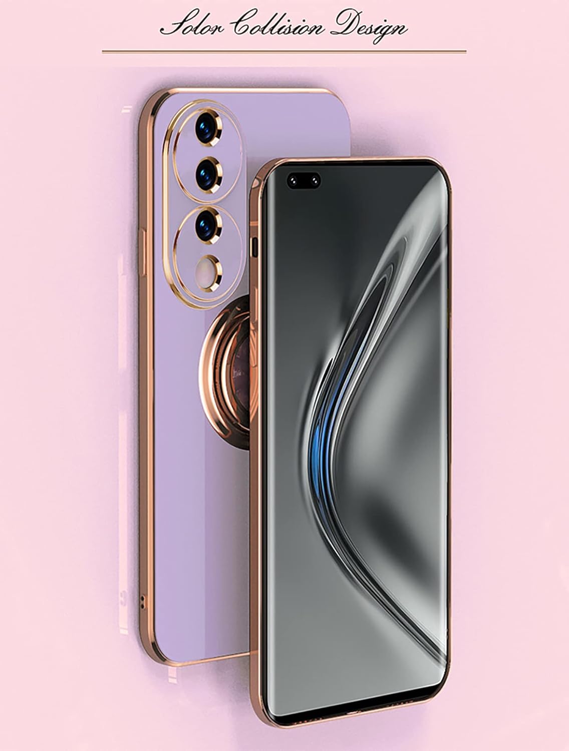 3NH Healthcare® Case for Honor 70 5G - Slim Fit (Rotating Ring Stand) (Fantastic Gold Metal Color) Silicon Soft TPU Cover (Shockproof Protection)… (Honor 70 5G, Gray) | 3NH Healthcare® Case for Honor 70 5G - Slim Fit (Rotating Ring Stand) (Fantastic Gold Metal Color) Silicon Soft TPU Cover (Shockproof Protection)… (Honor 70 5G, Gray) |