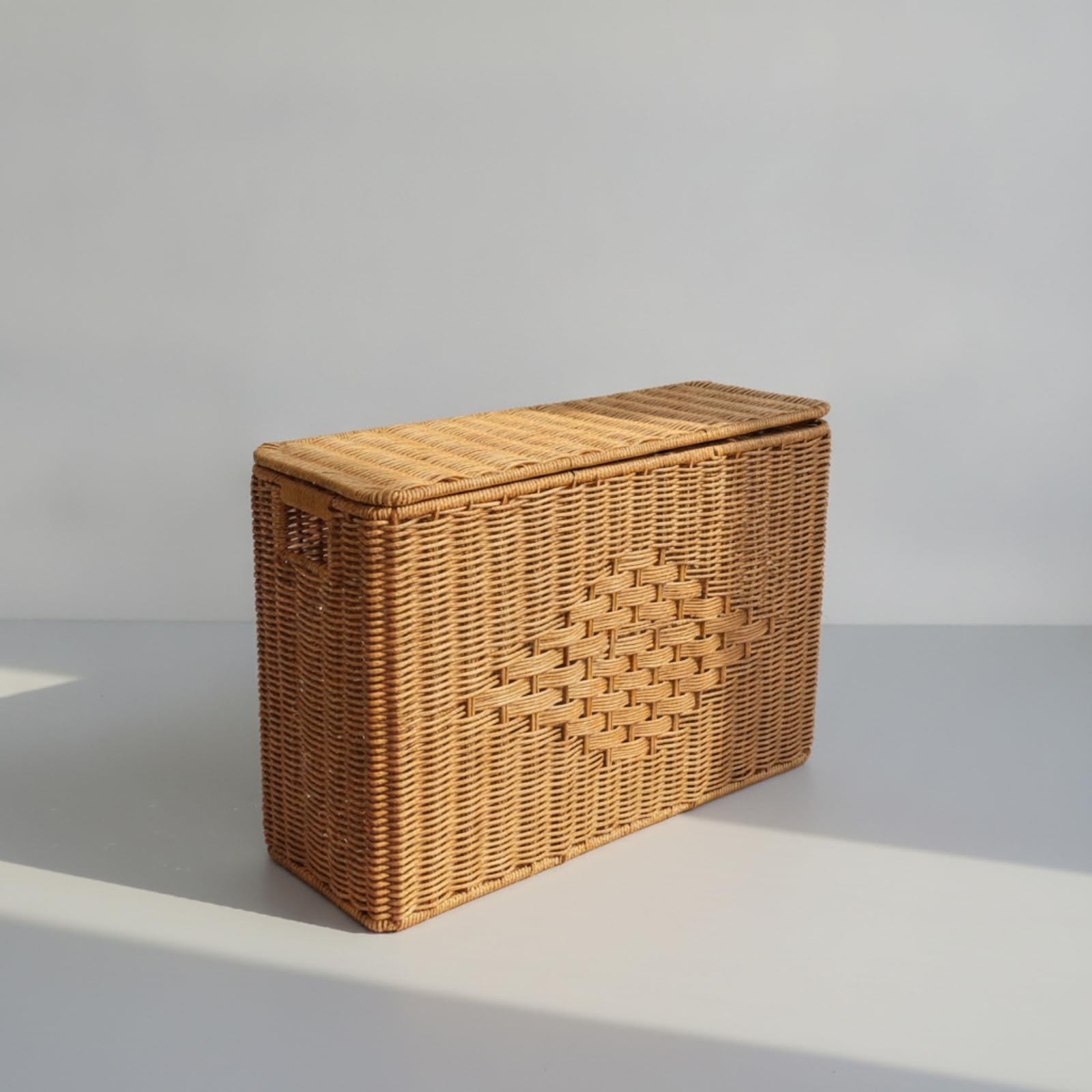 Cesta Organizadora de Almacenamiento con, 33cm X 48cm X 18cm, Cesta De Almacenamiento De Mimbre, Tamaño Grande