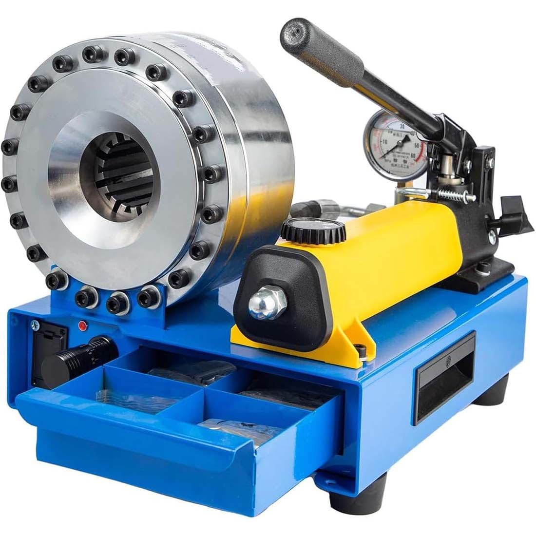 Machine à sertir pour tuyau hydraulique, outil de sertissage pneumatique manuel, outil de pressage de tuyau, gamme de sertissage de 0,6 à 2,8 cm avec 7 matrices