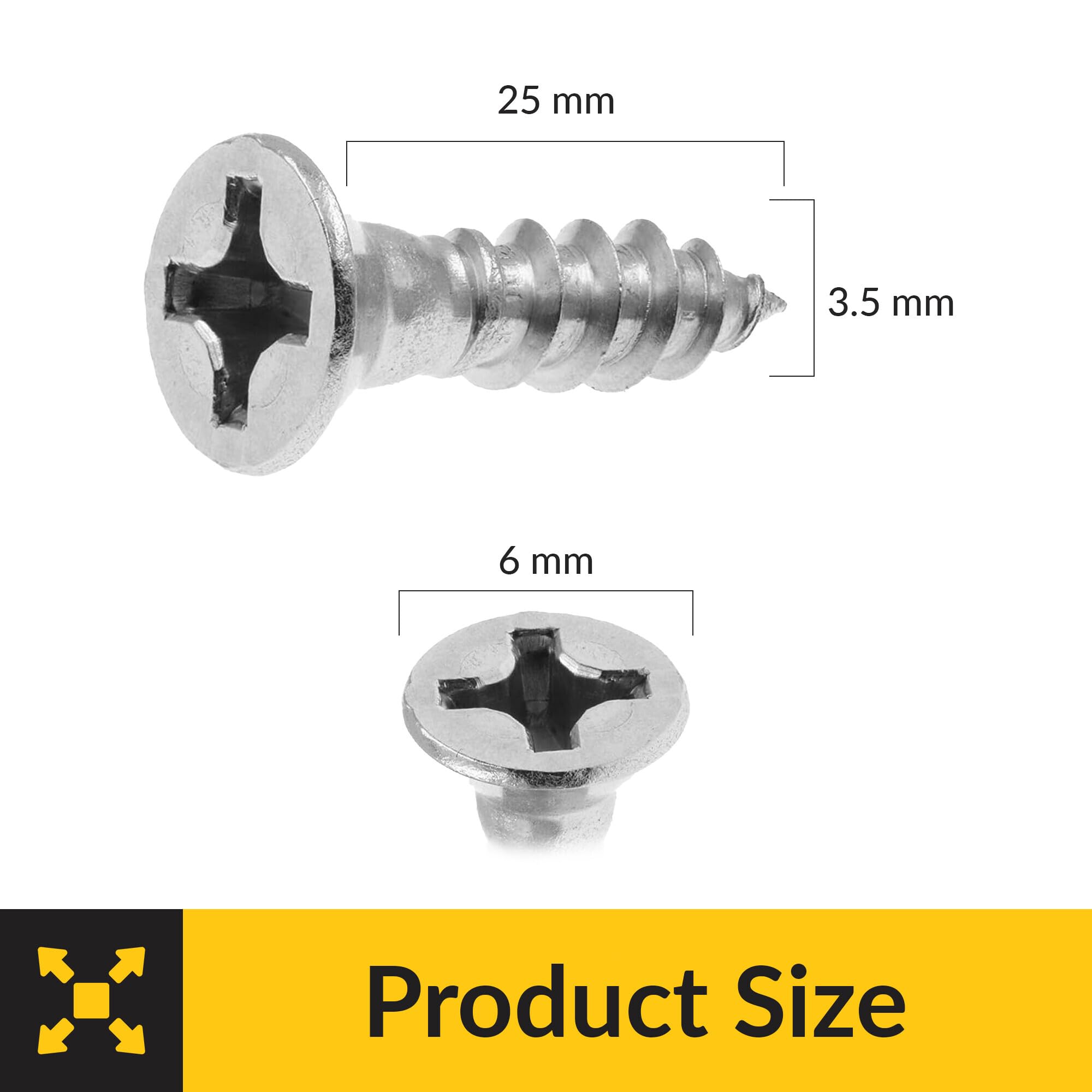 Brixwell SRW215522401 Wood Screw, Flat Head Countersunk Pack of 1000