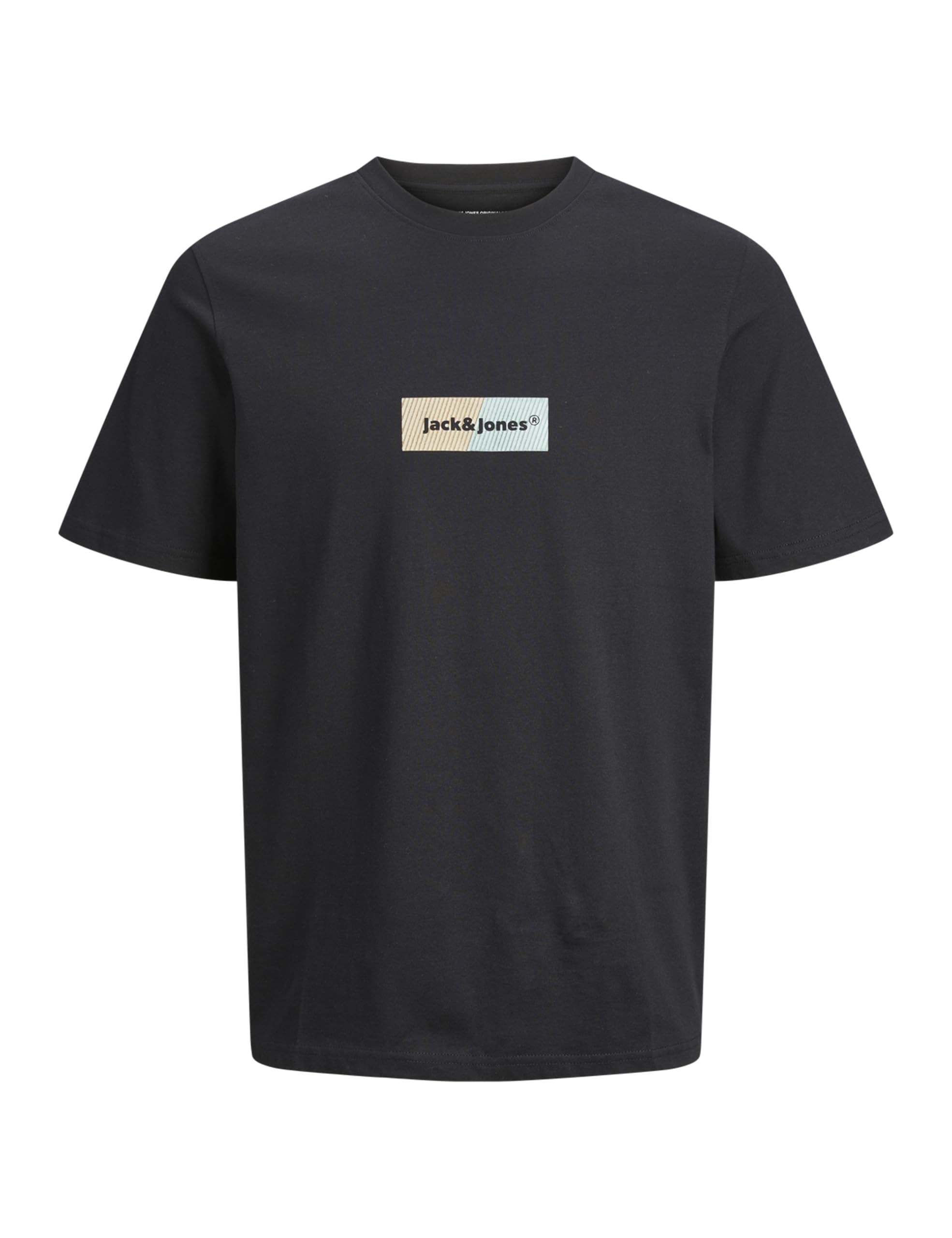 JACK&JONES Herren JORBRONX Rectangle Tee SS Crew Neck T-Shirt, Black, Small
