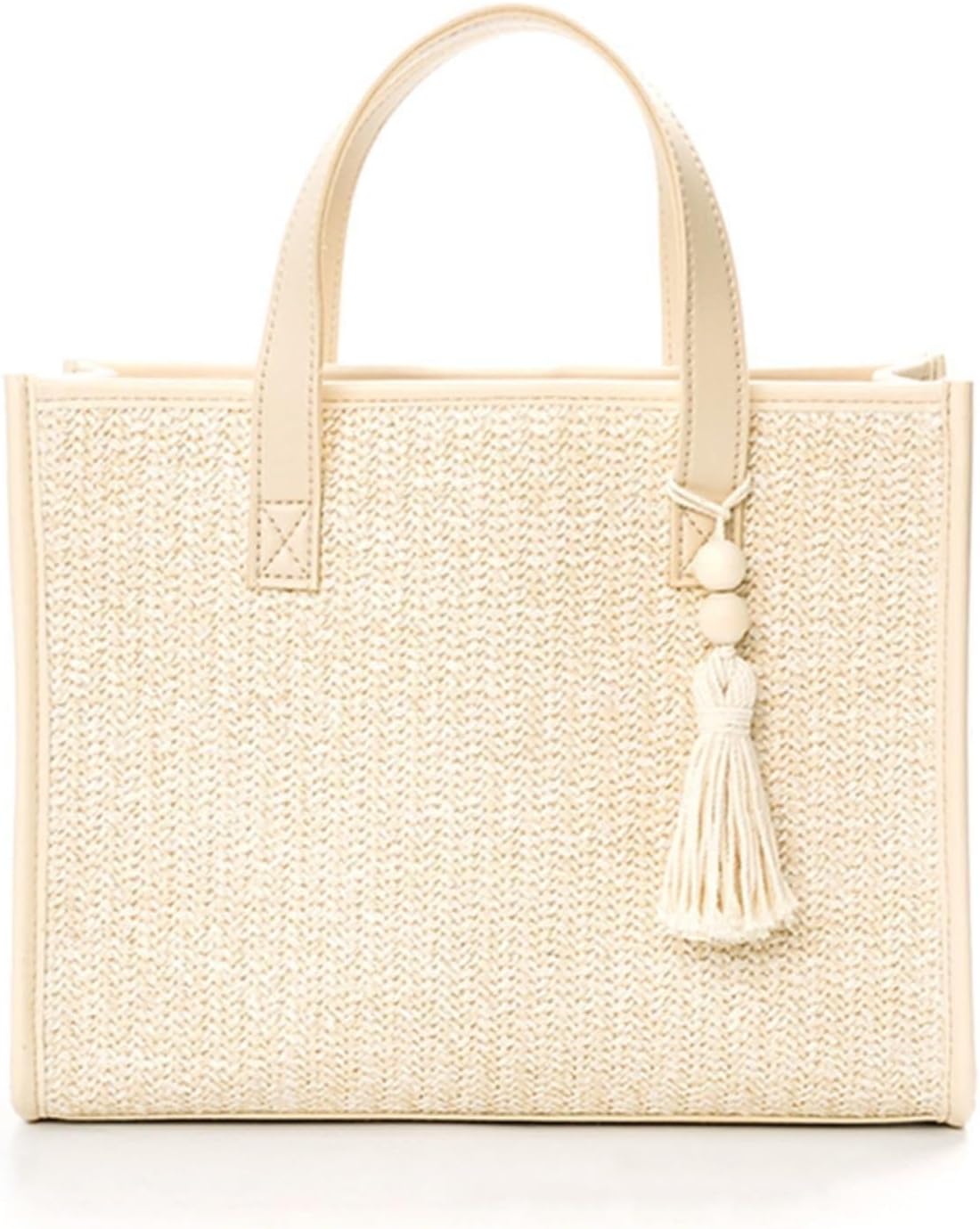 Fashionable Canvas Tote Bag For Women, Hand Woven Tote Handbag For Women With White Tassels, Women Canvas Shoulder Bag, For School, Travel, And Work, Boho Tote Bag Gift For Women, Beach Bag