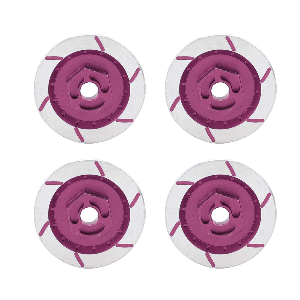 Aluminium Alloy RC Brake Disc Kit for HSP 94123/R31 1/10 RC Car, 4pcs YellowPink Brake Discs Great for RC Car Enthusiasts (Volet)
