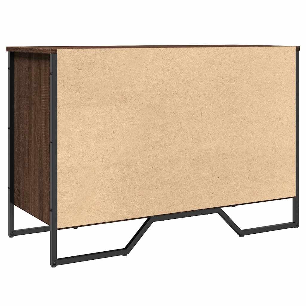 Regał na buty, brązowy, imitacja dębu, materiał drewnopochodny z metalowymi nogami, 90 x 38 x 61,5 cm, szafka na buty do przedpokoju, sypialni, przechowywanie i porządek z ławką do