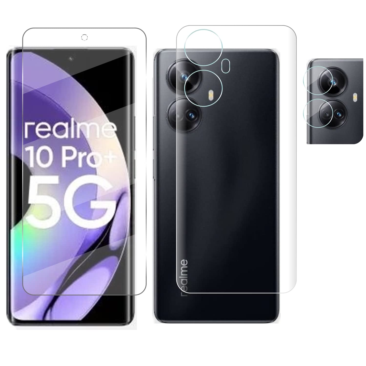 Wisely 2in1 Camera Lens Nano Glass + Anti Scratch TPU Front & Back Guard Screen Protector for Realme 10 Pro Plus + 5G (Front & Back + Camera Guard) (B0BS6XY4MW) Amazon Price History, Amazon Price Tracker