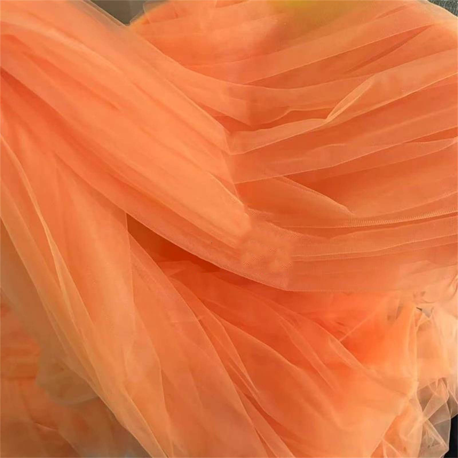 Garza crittografica in Tessuto a Rete Lavorato a Maglia in Tulle Arancione Morbido da 1,6 m for Tende da Cucire e Materiale Decorativo for Indumenti(Chocolate,M)