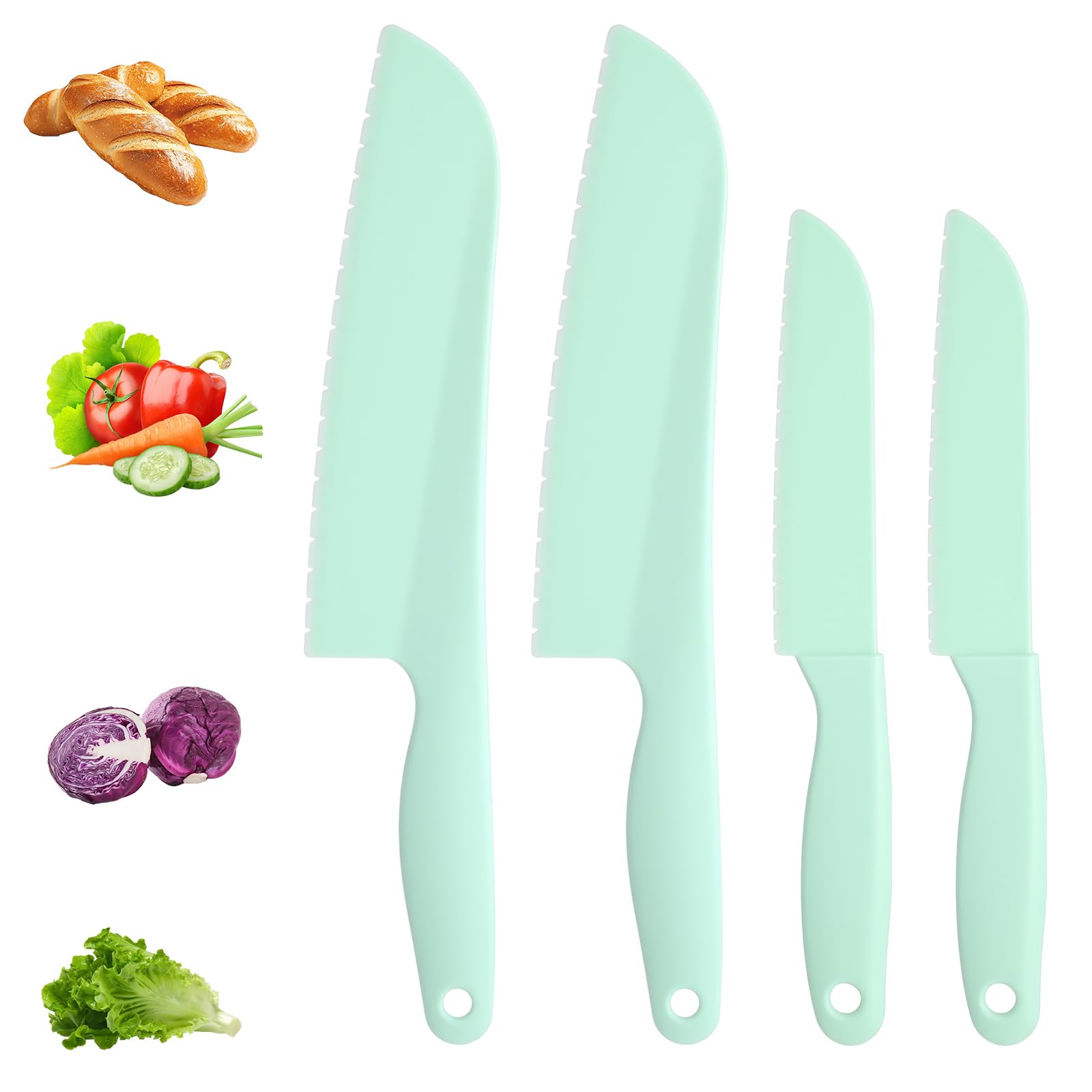 Lettuce Knives Set - 4 Pack Kids Cake Cutters -1
