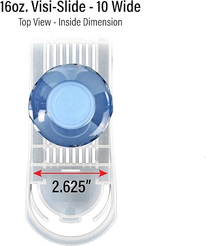 Miniatura 5 de Display Technologies Visi-Slide - Organizador alimentado por gravedad para bebidas de anillo alto de 1216 oz en estantes planos y angulados en