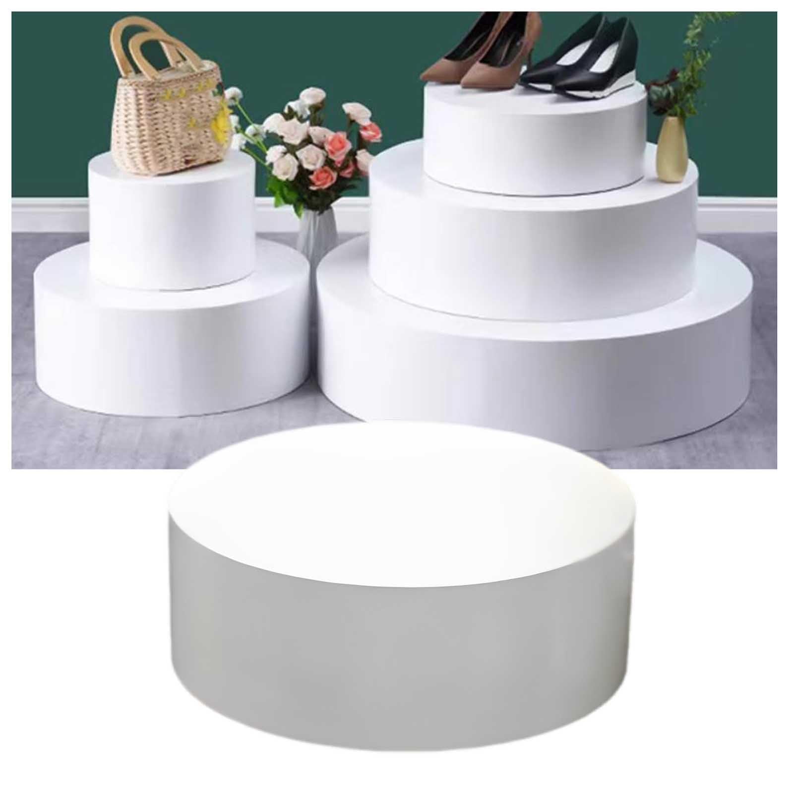 XYUERU White Cylinder Pedestal Display Plinth for Clothing Store,Portable Round Display Pedestal Stand For Wedding Sculpture Dessert Table Showing(30x20cm)