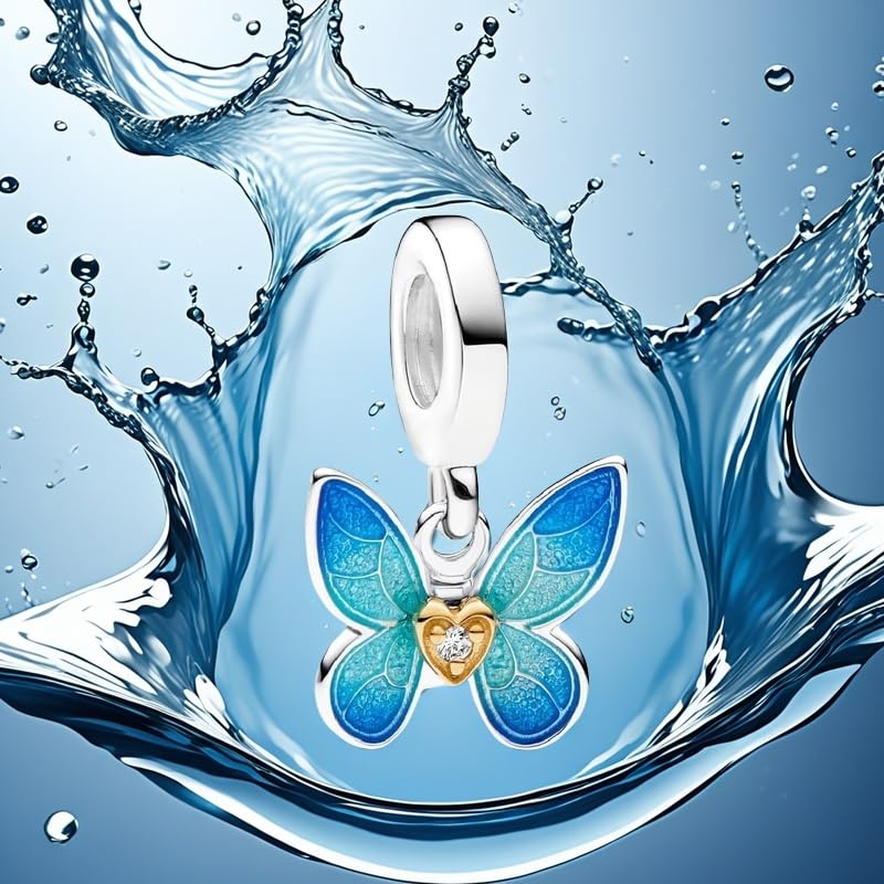 Abalorio mariposa azul ideal para lucir en eventos y diario 6