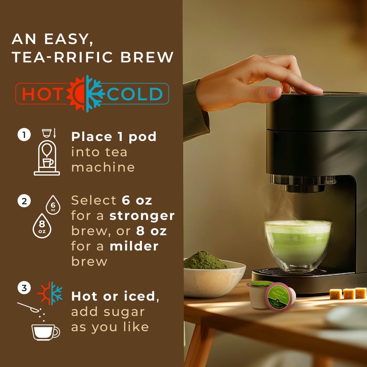 Gya Tea Co Matcha Latte Green Tea Gift Set 16 ct - High Caffeine Energy Tea Pod for — view 6