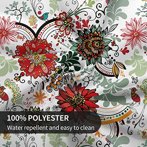 Yilad Multi Color Tropical Flower Washable Polyester Table Cloth Decorative Table Cover Waterproof Round Tablecloth 60 Inch #TOP7