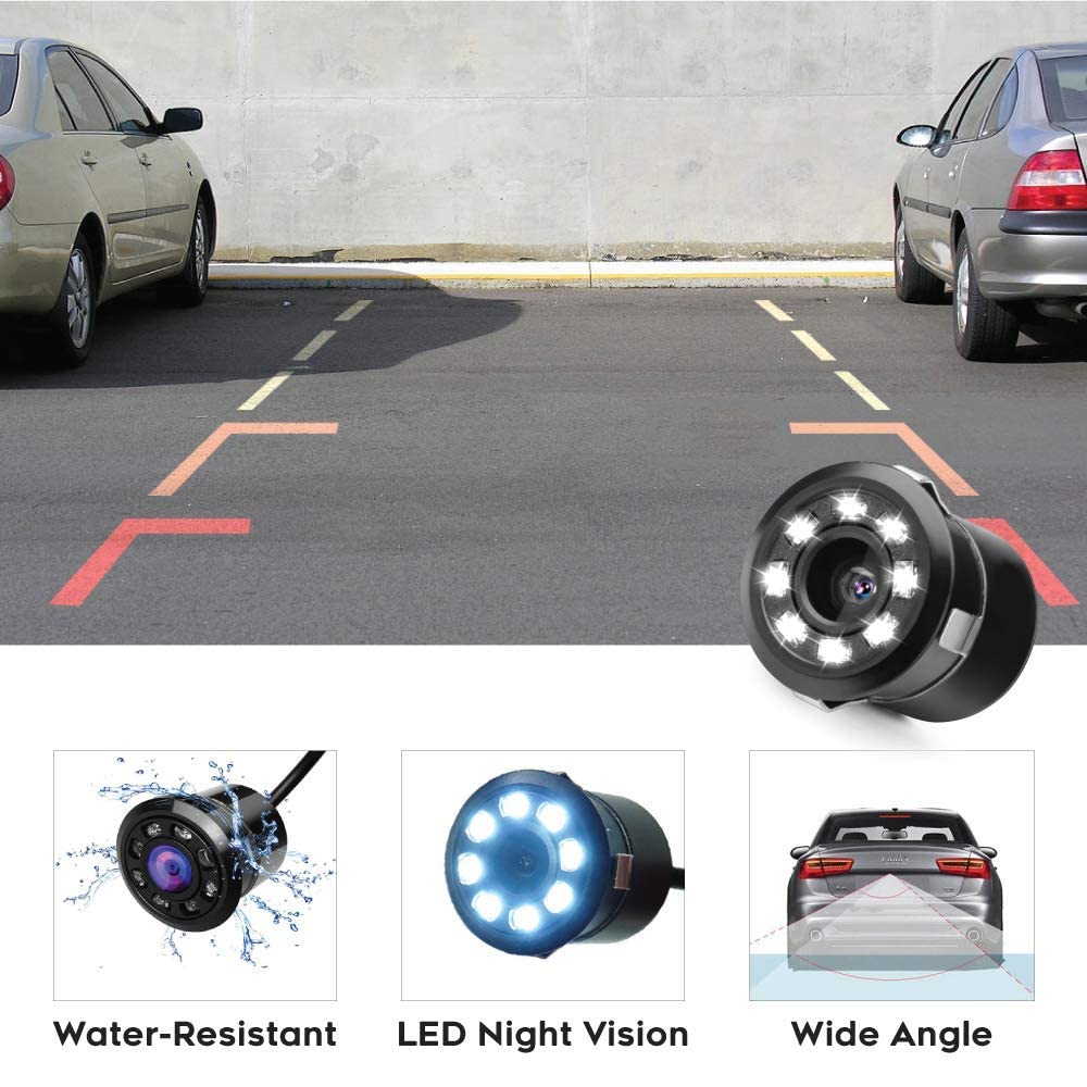 Auto Oprema (Award Winner at INDIA'S Rising Star 2024) Car Rear View Reverse Parking Camera with HD Night Vision 8 LED Waterproof 170 Degree Wide Angle, Black, Small Compatible with Honda Civic 2019, - Image 2 thumbnail