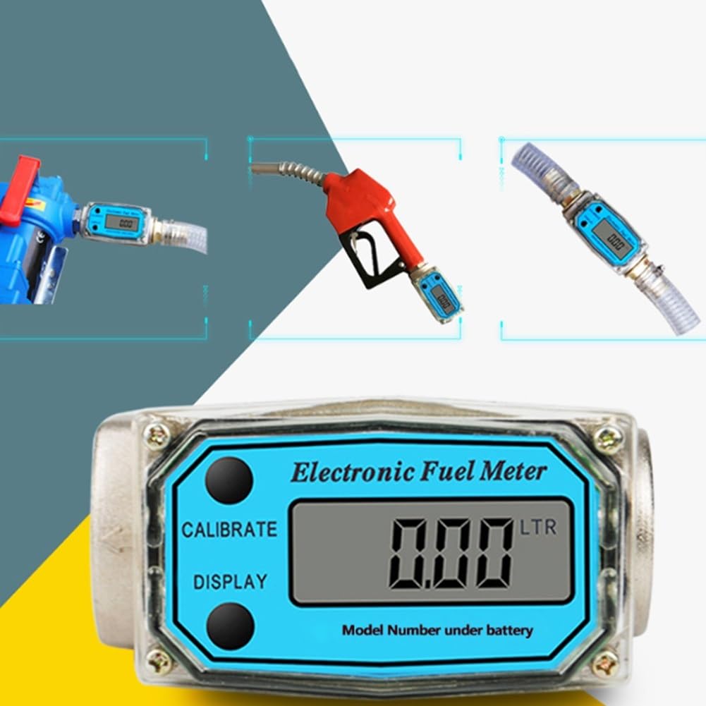 Medidor De Agua, K24 LCD, Fácil De Usar, Pantalla Digital Electrónica De Alta Precisión, Medidor De Flujo Multipropósito De Aleación De Aluminio (1,5 Pulgadas)