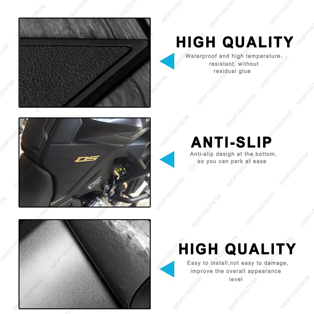Accessoires pour moto Protection latérale antidérapante et imperméable pour réservoir Autocollant en caoutchouc 3CM pour Voge 900DSX 900 DSX 2024 2023 (Jaune)