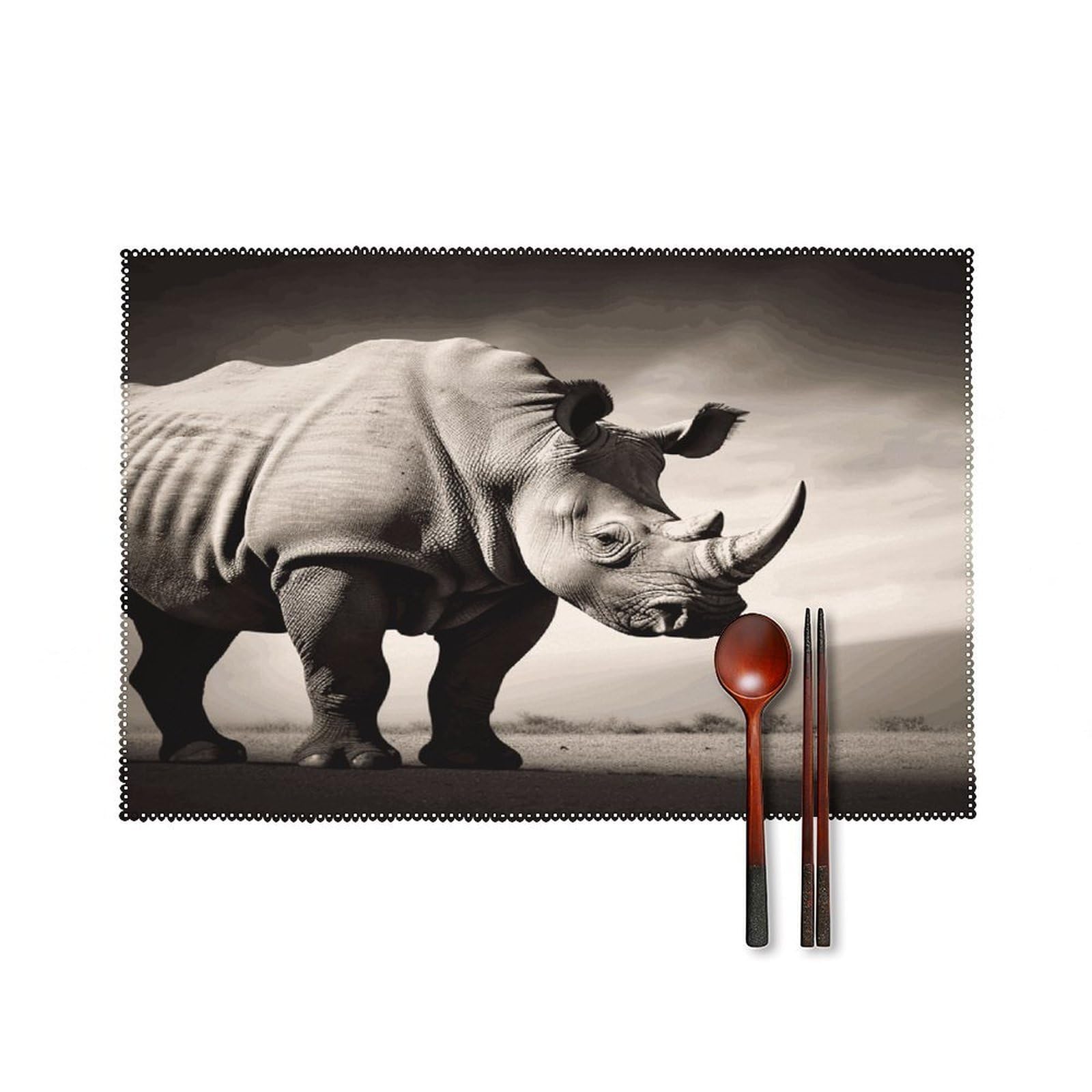 South Africa Animal Placemats Set of 4 Heat Resistant Non-Slip Place Mats Wipeable Easy to Clean Table Mats for Kitchen Dining Party Outdoor Placemats