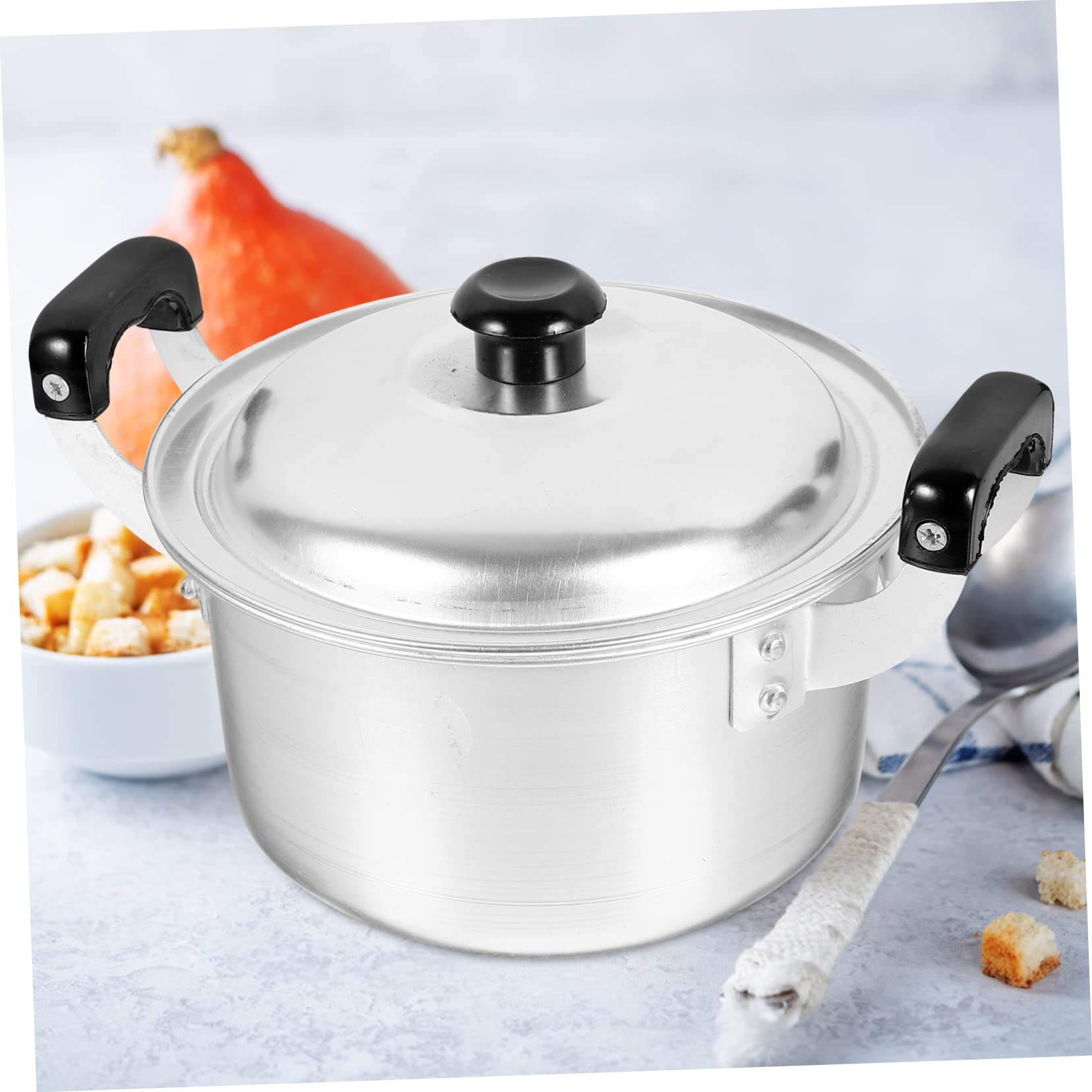 EXHUMKY Aluminium Suppentopf 1,8L - Mit Deckel Für Gas & Induktion