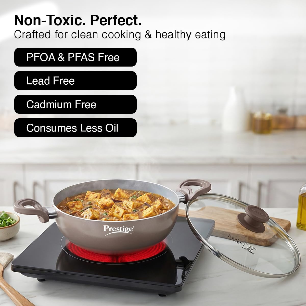 Prestige Ceraglide Kadai - Non-Stick, Gas & Induction -7 Prestige Ceraglide Kadai - Non-Stick, Gas & Induction -7